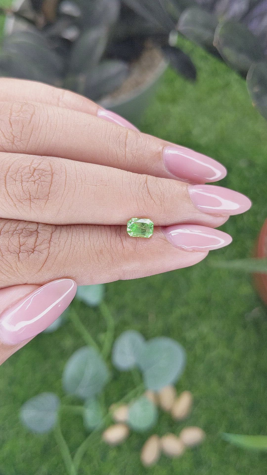 0.79 Ct. Tsavorite Garnet from Tanzania Size Video