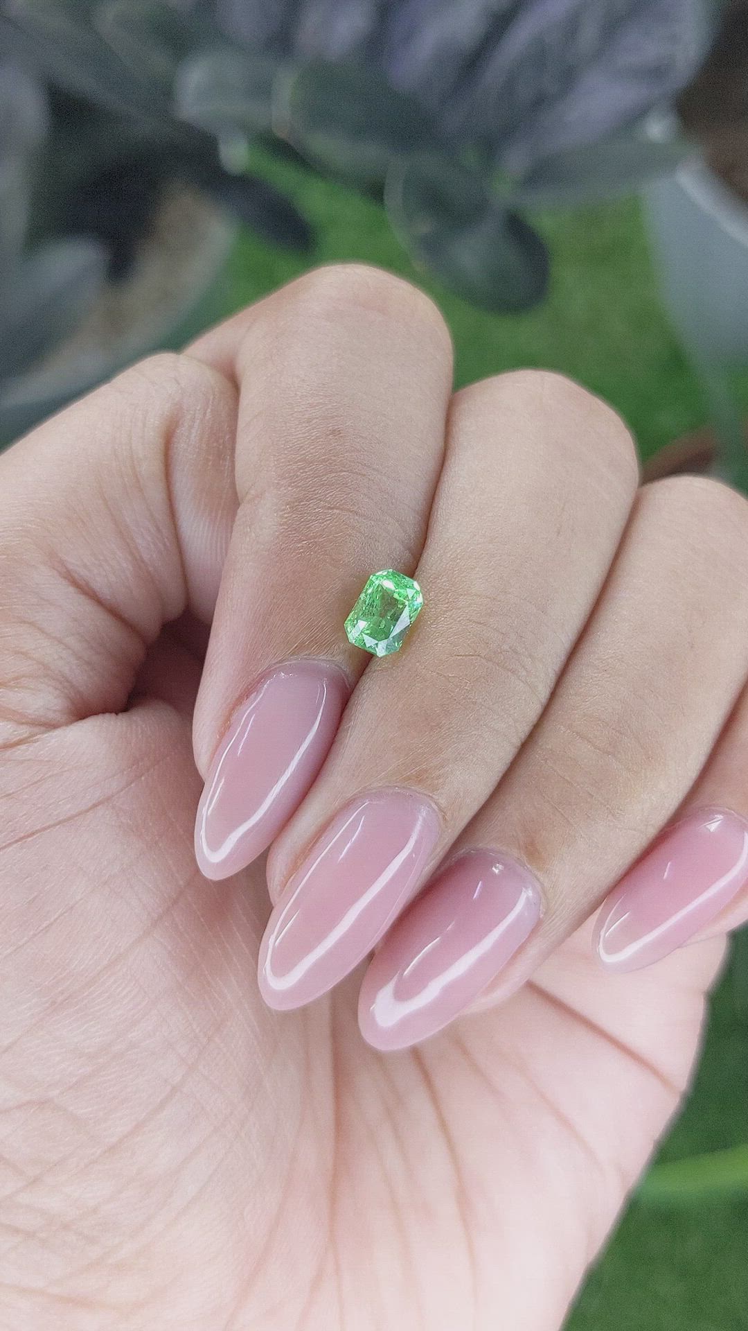0.79 Ct. Tsavorite Garnet from Tanzania Size Video