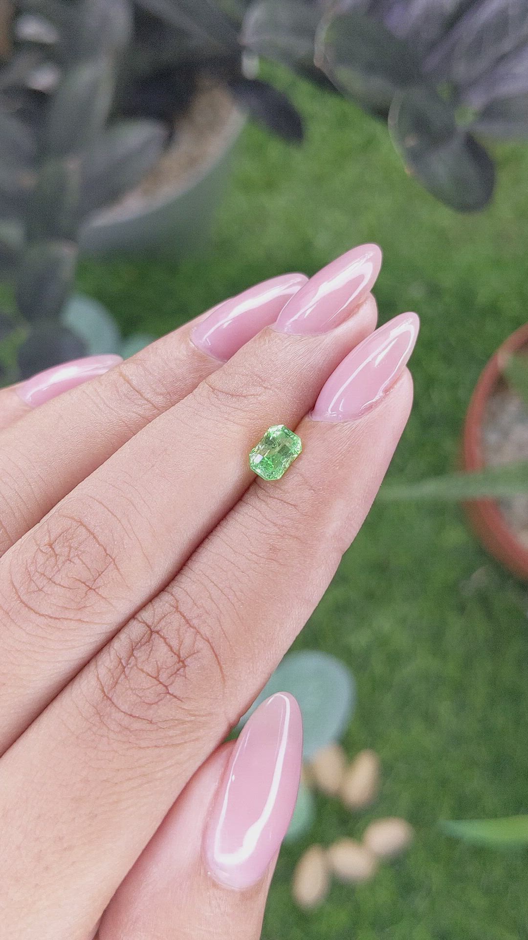 0.79 Ct. Tsavorite Garnet from Tanzania Size Video