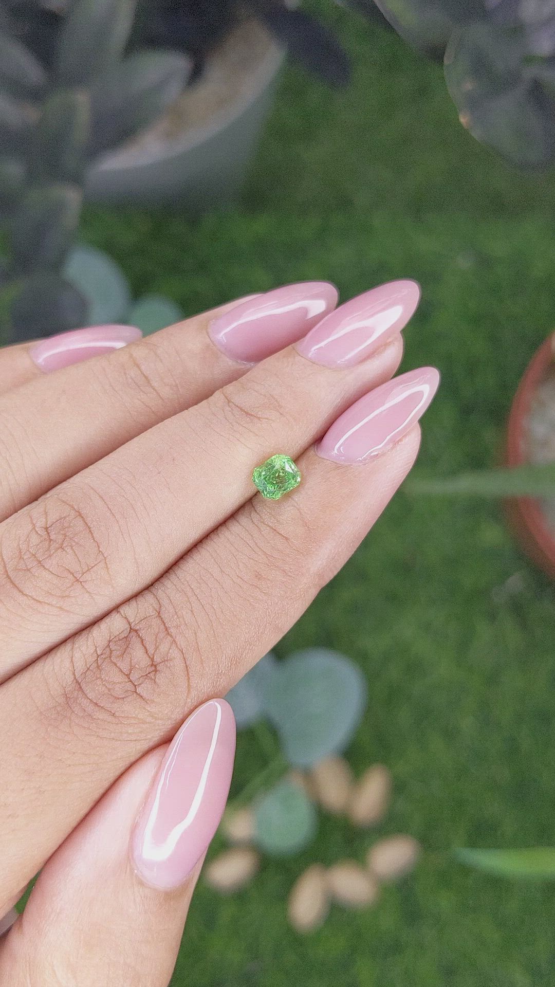 0.65 Ct. Tsavorite Garnet from Tanzania Size Video