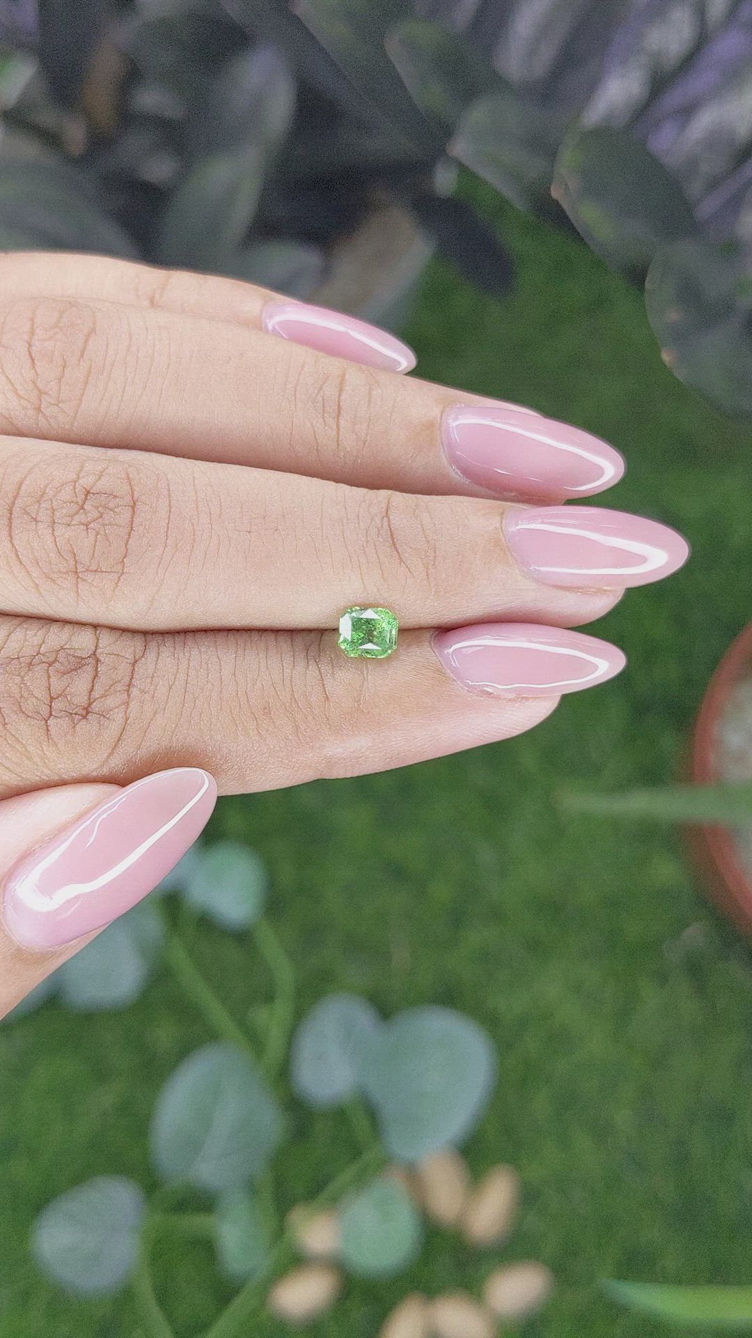 0.65 Ct. Tsavorite Garnet from Tanzania Size Video