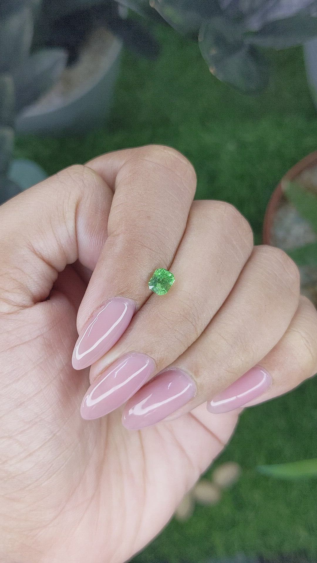 0.65 Ct. Tsavorite Garnet from Tanzania Size Video