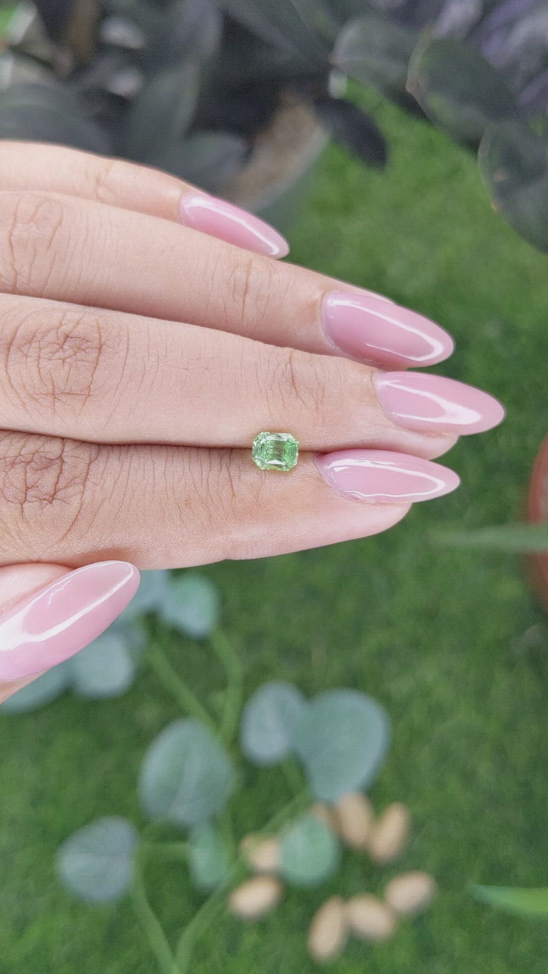 0.65 Ct. Tsavorite Garnet from Tanzania Size Video
