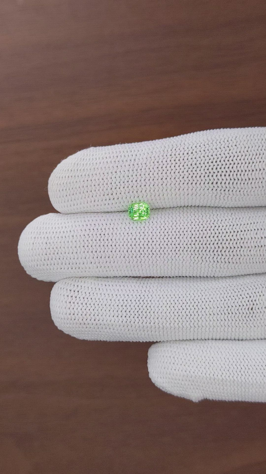 0.65 Ct. Tsavorite Garnet from Tanzania Size Video