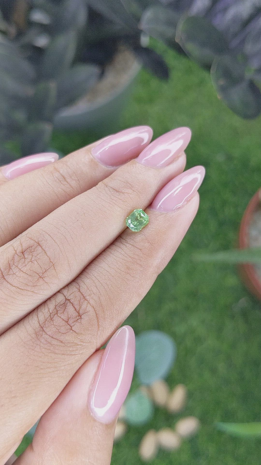 0.65 Ct. Tsavorite Garnet from Tanzania Size Video