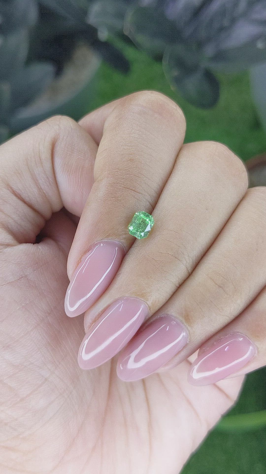 0.65 Ct. Tsavorite Garnet from Tanzania Size Video