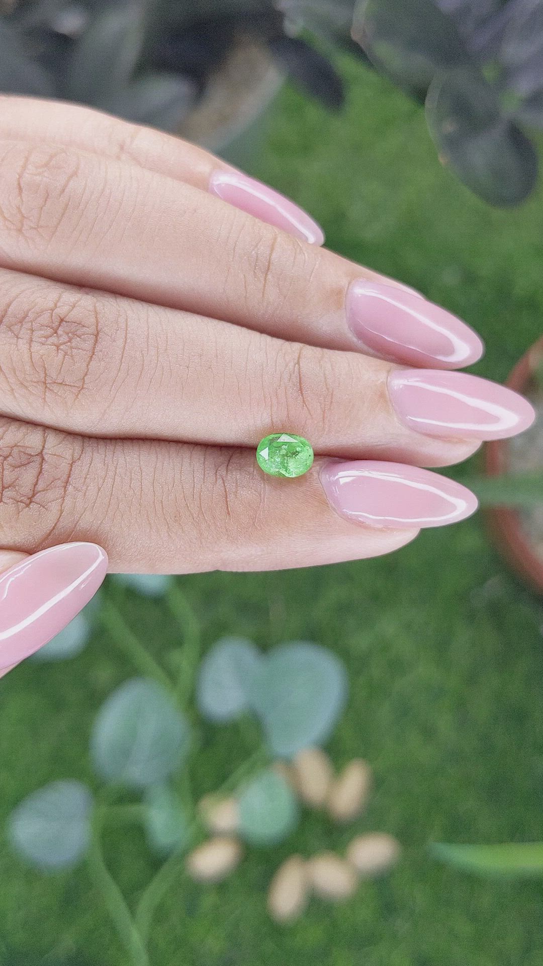 0.99 Ct. Tsavorite Garnet from Tanzania Size Video