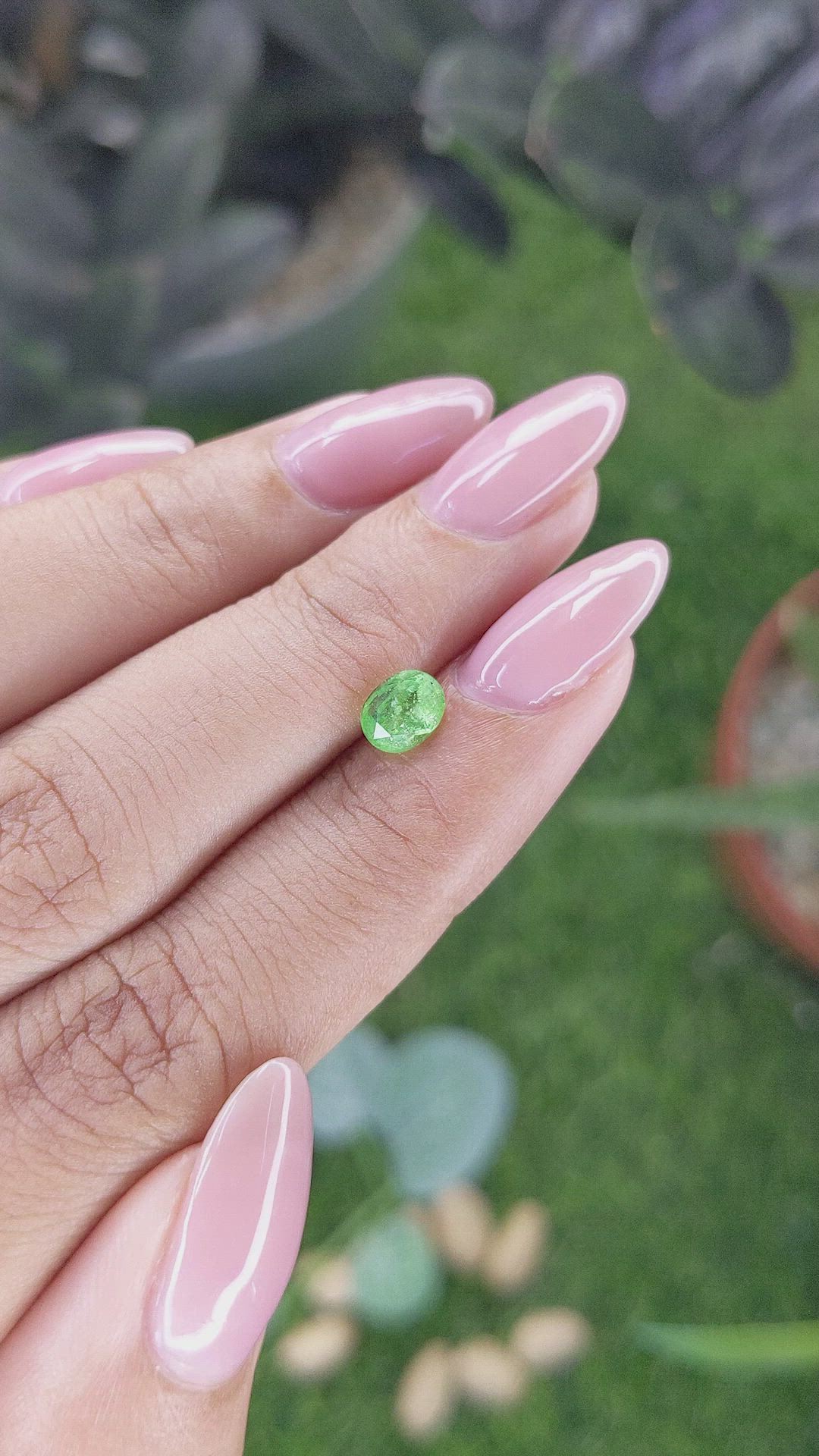 0.99 Ct. Tsavorite Garnet from Tanzania Size Video