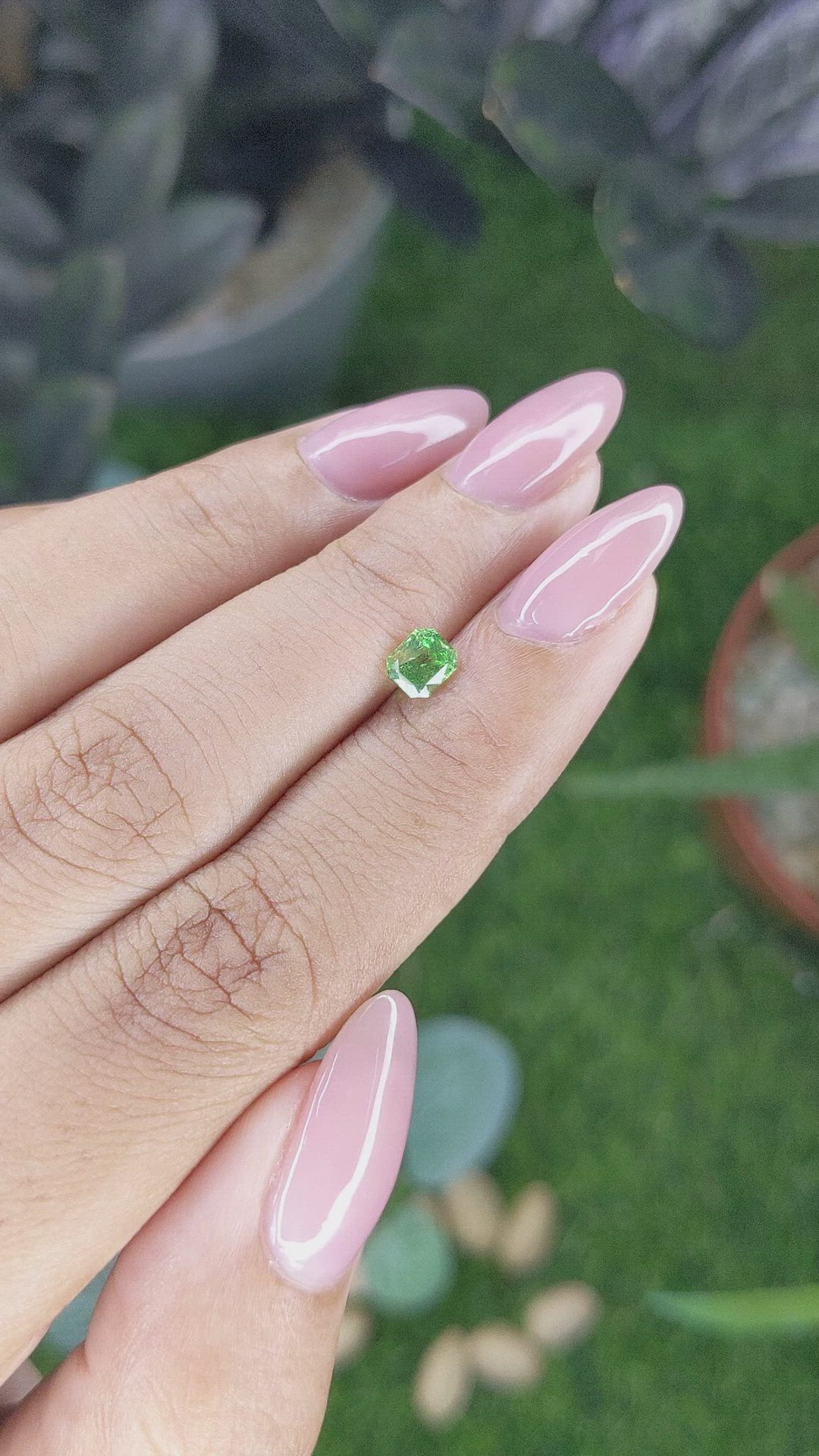 0.56 Ct. Tsavorite Garnet from Tanzania Size Video