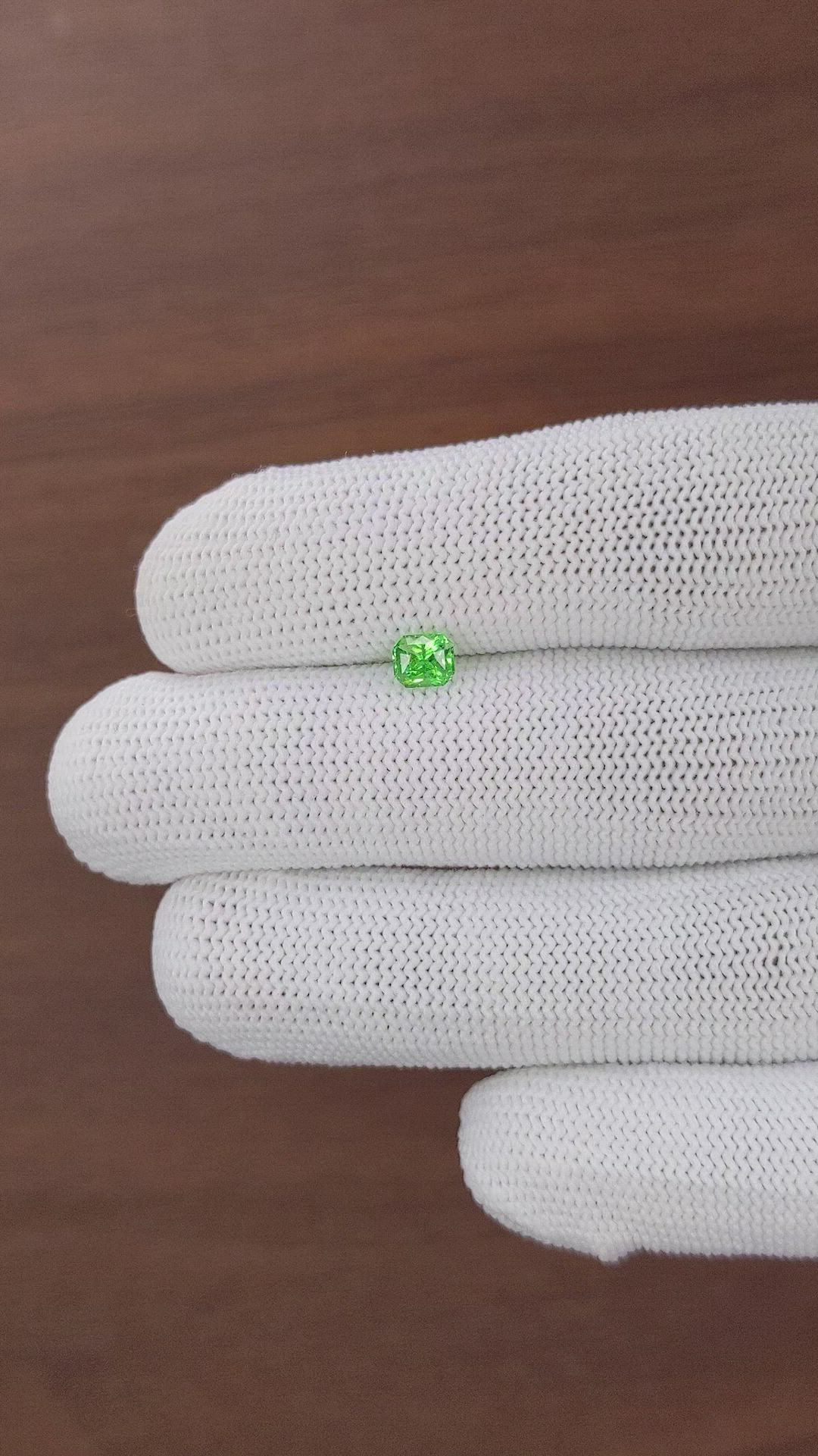 0.56 Ct. Tsavorite Garnet from Tanzania Size Video