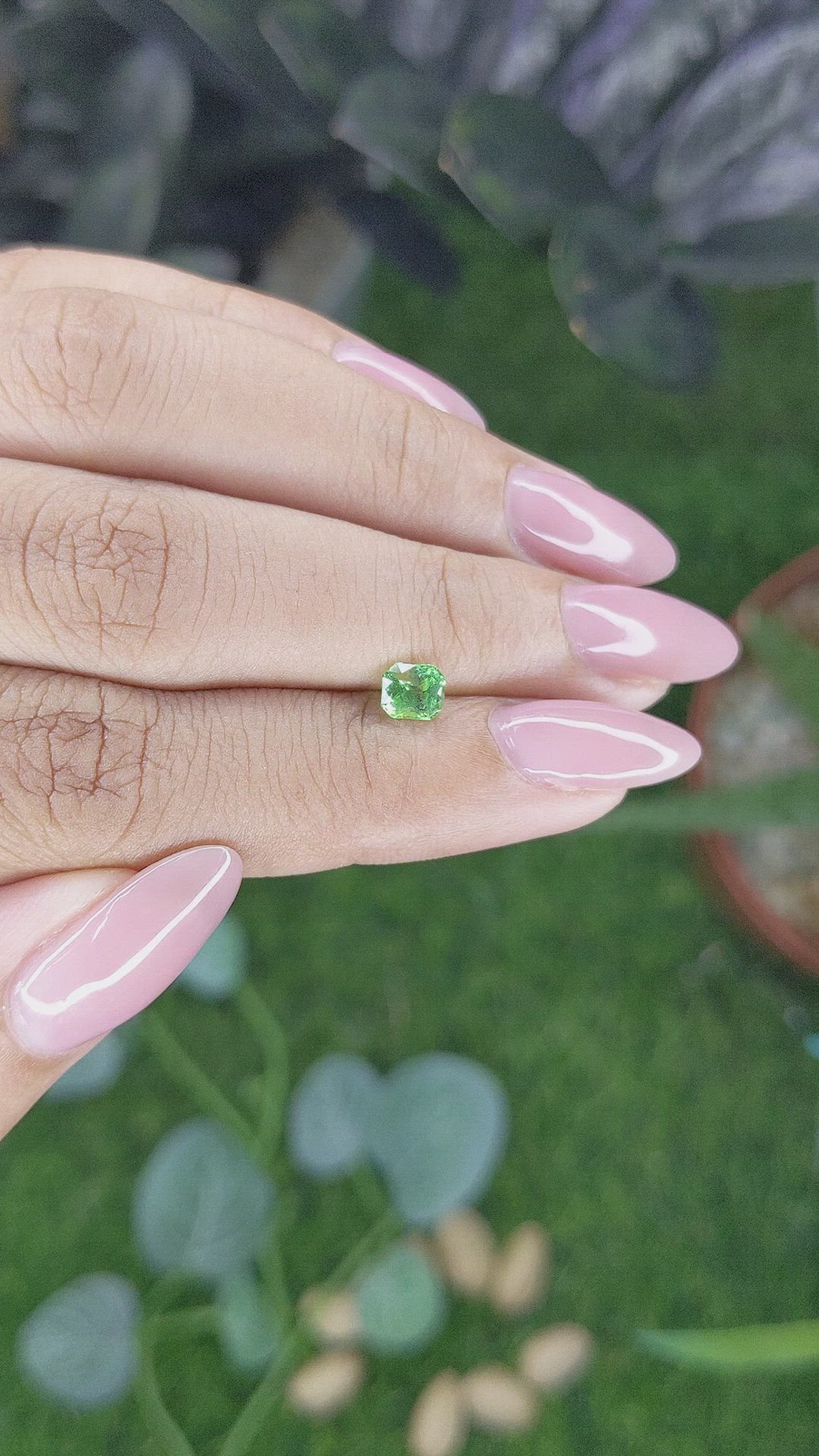 0.56 Ct. Tsavorite Garnet from Tanzania Size Video