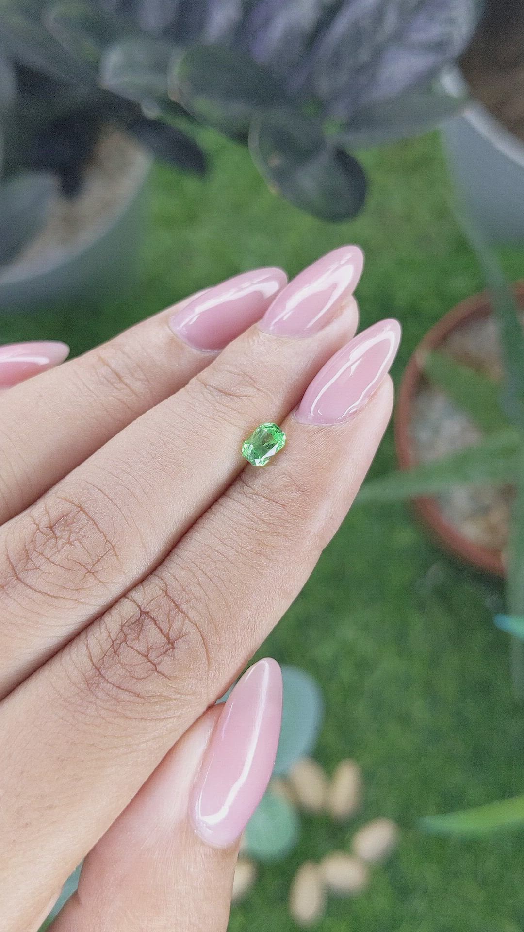 0.49 Ct. Tsavorite Garnet from Tanzania Size Video