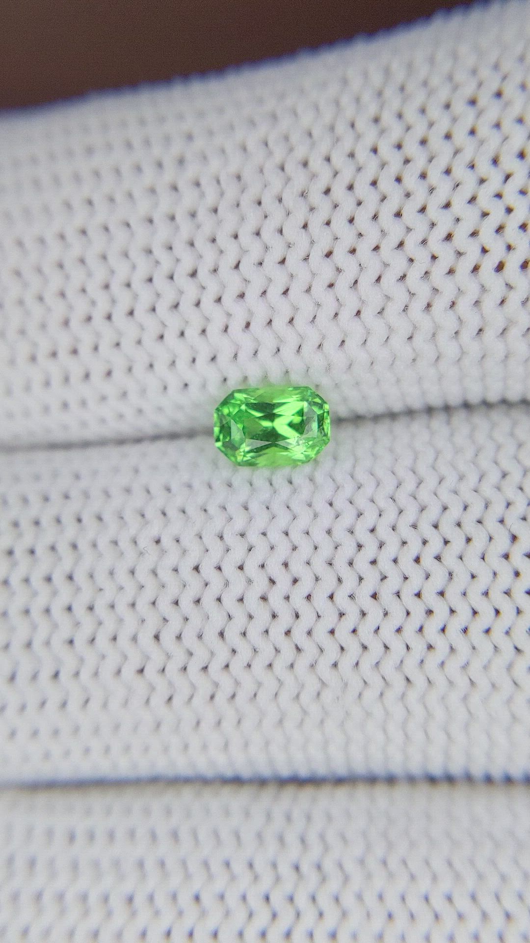 0.49 Ct. Tsavorite Garnet from Tanzania Size Video