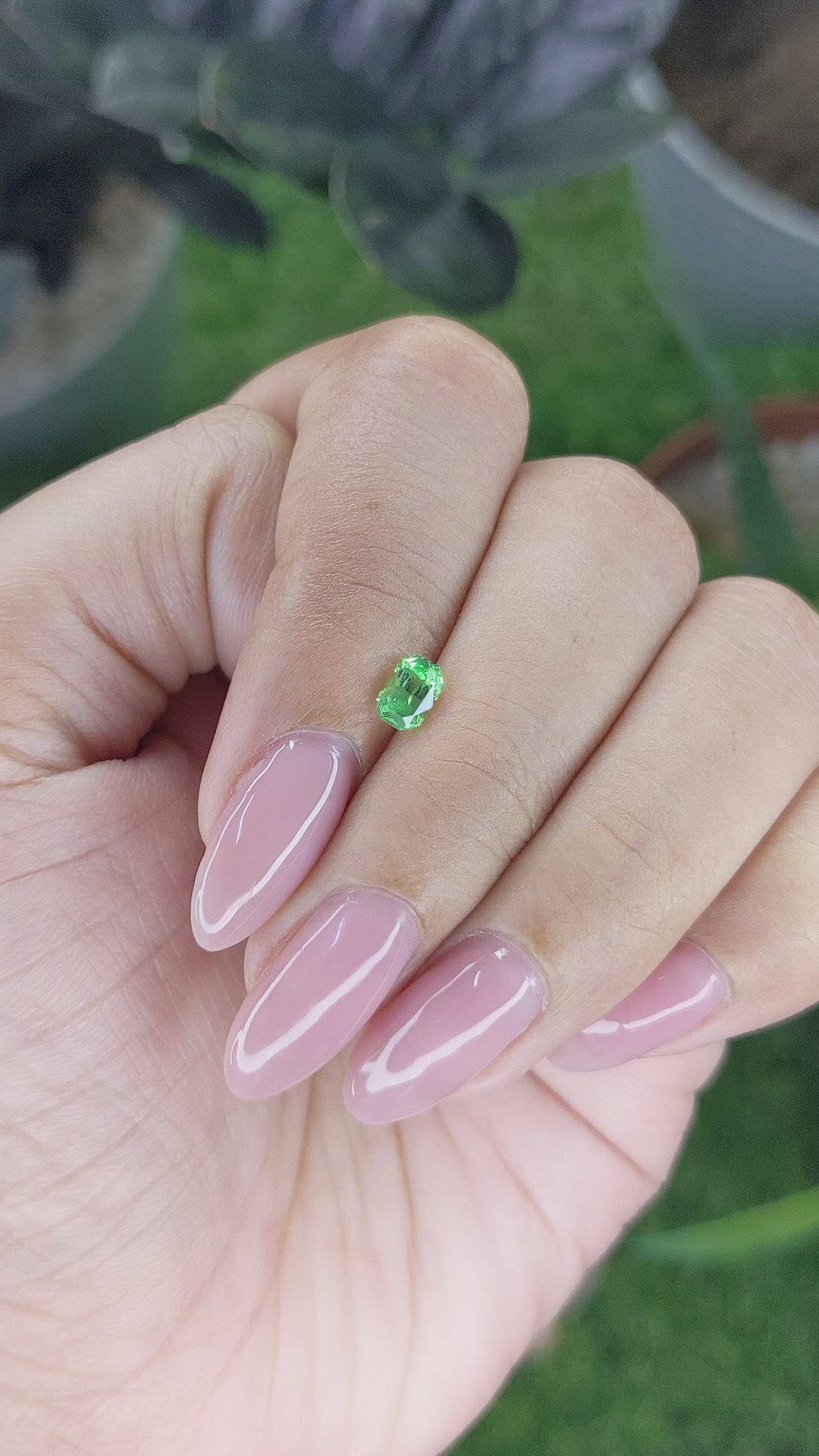 0.49 Ct. Tsavorite Garnet from Tanzania Size Video