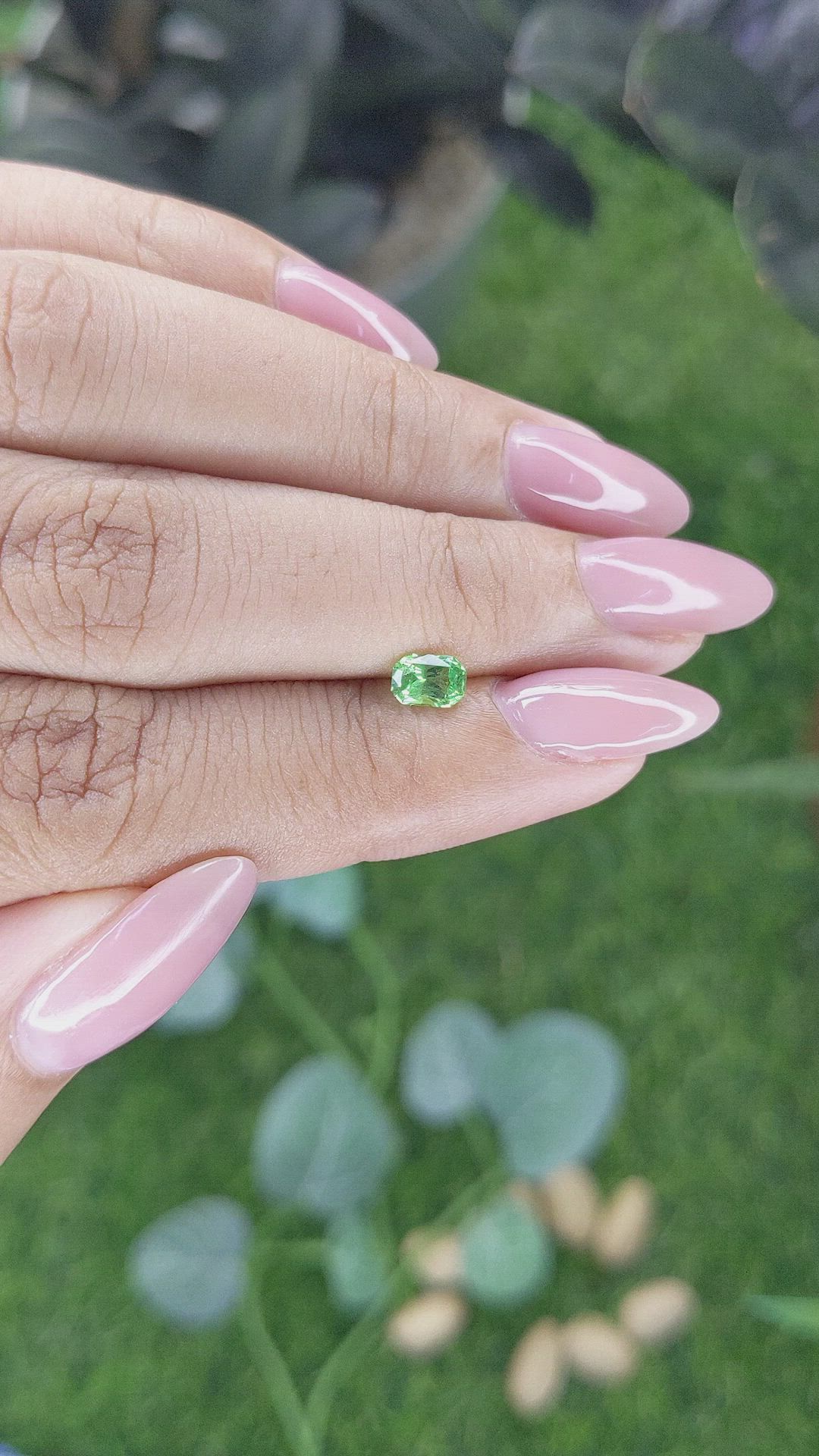 0.49 Ct. Tsavorite Garnet from Tanzania Size Video