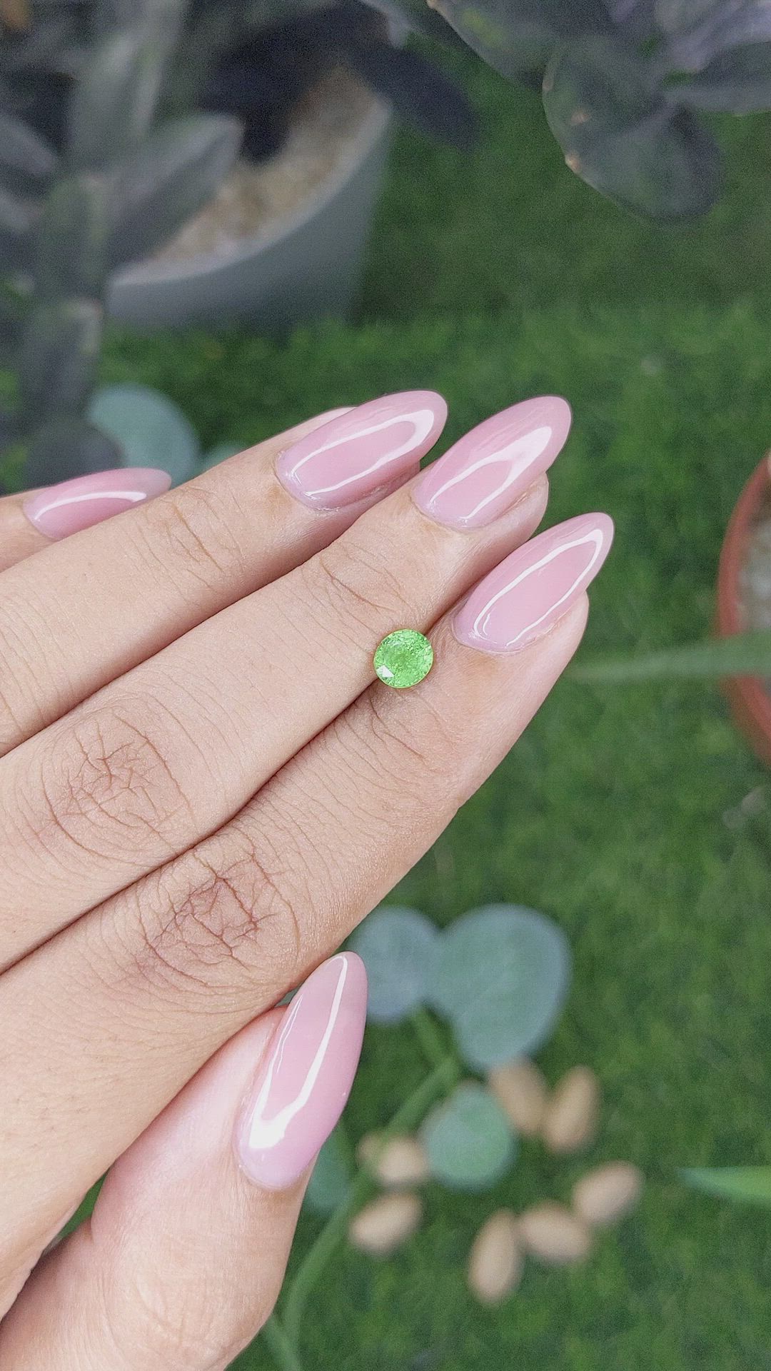 0.60 Ct. Tsavorite Garnet from Tanzania Size Video