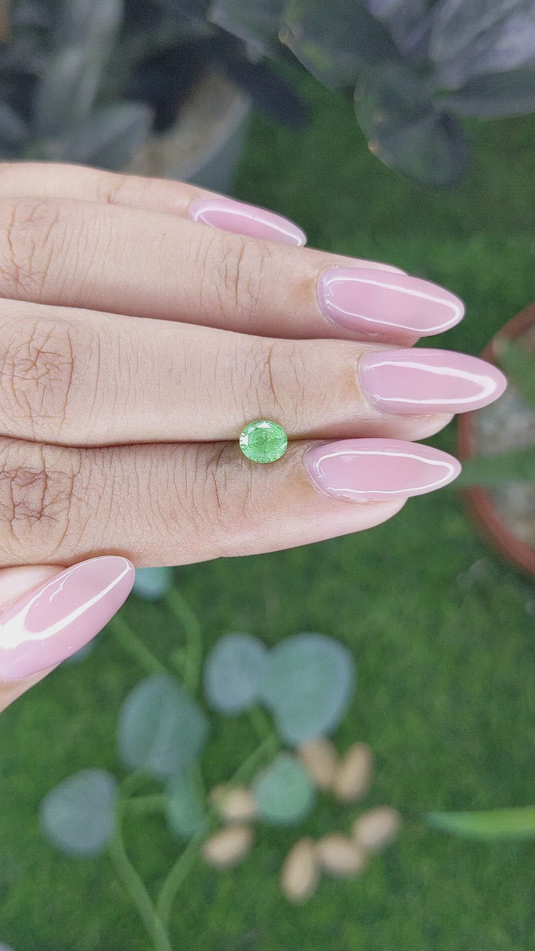 0.60 Ct. Tsavorite Garnet from Tanzania Size Video