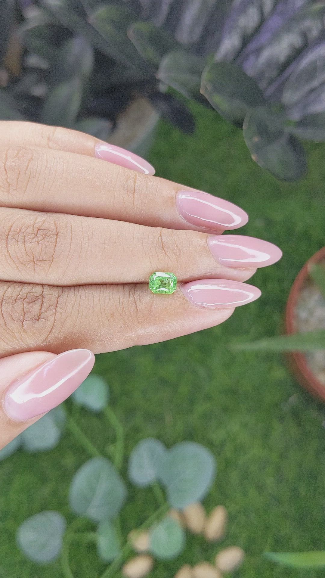 0.77 Ct. Tsavorite Garnet from Tanzania Size Video