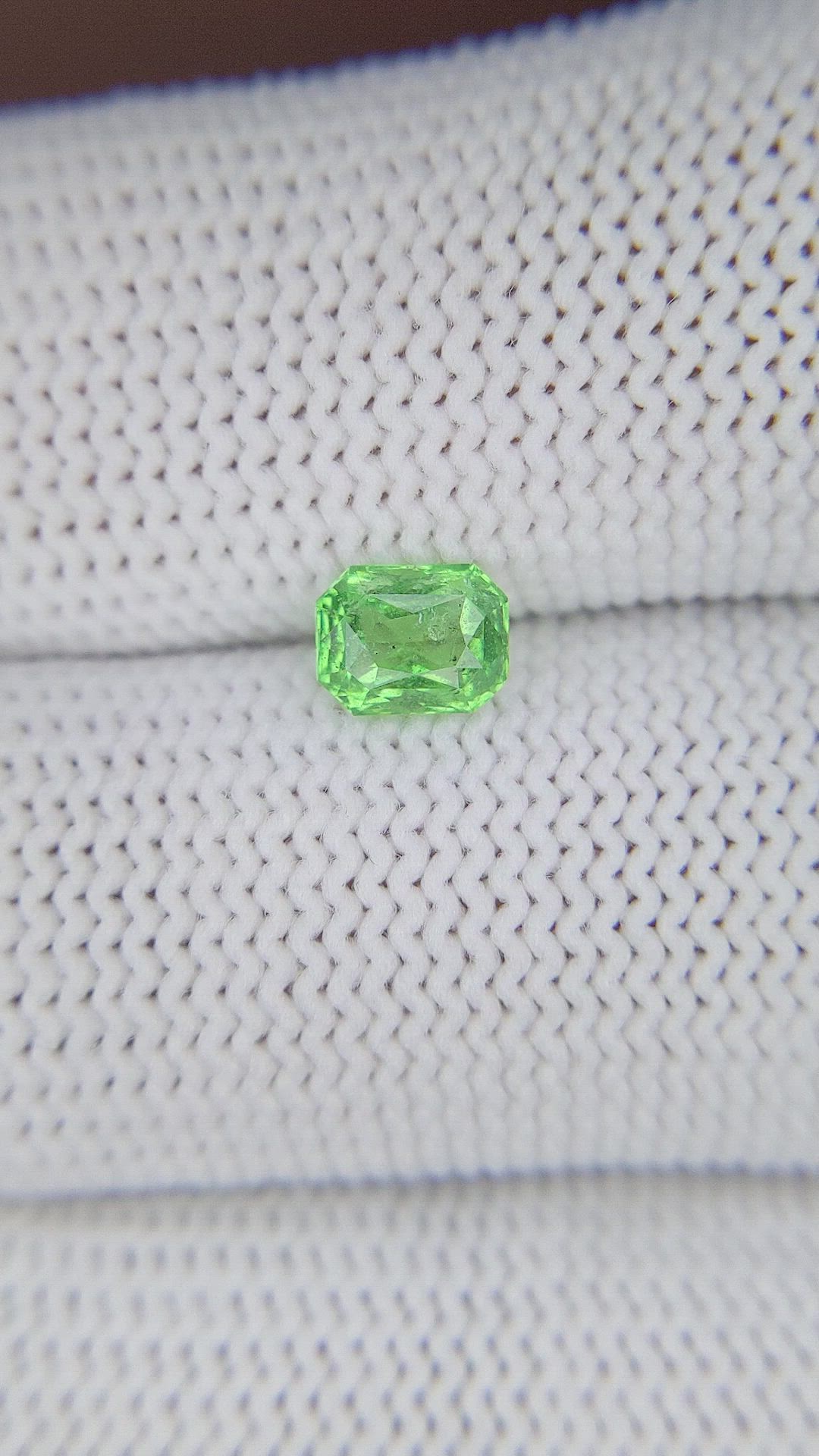 0.77 Ct. Tsavorite Garnet from Tanzania Size Video