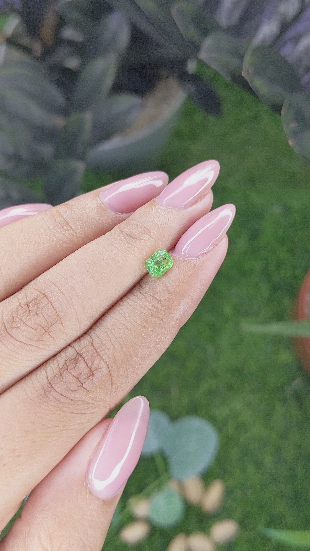 0.77 Ct. Tsavorite Garnet from Tanzania Size Video