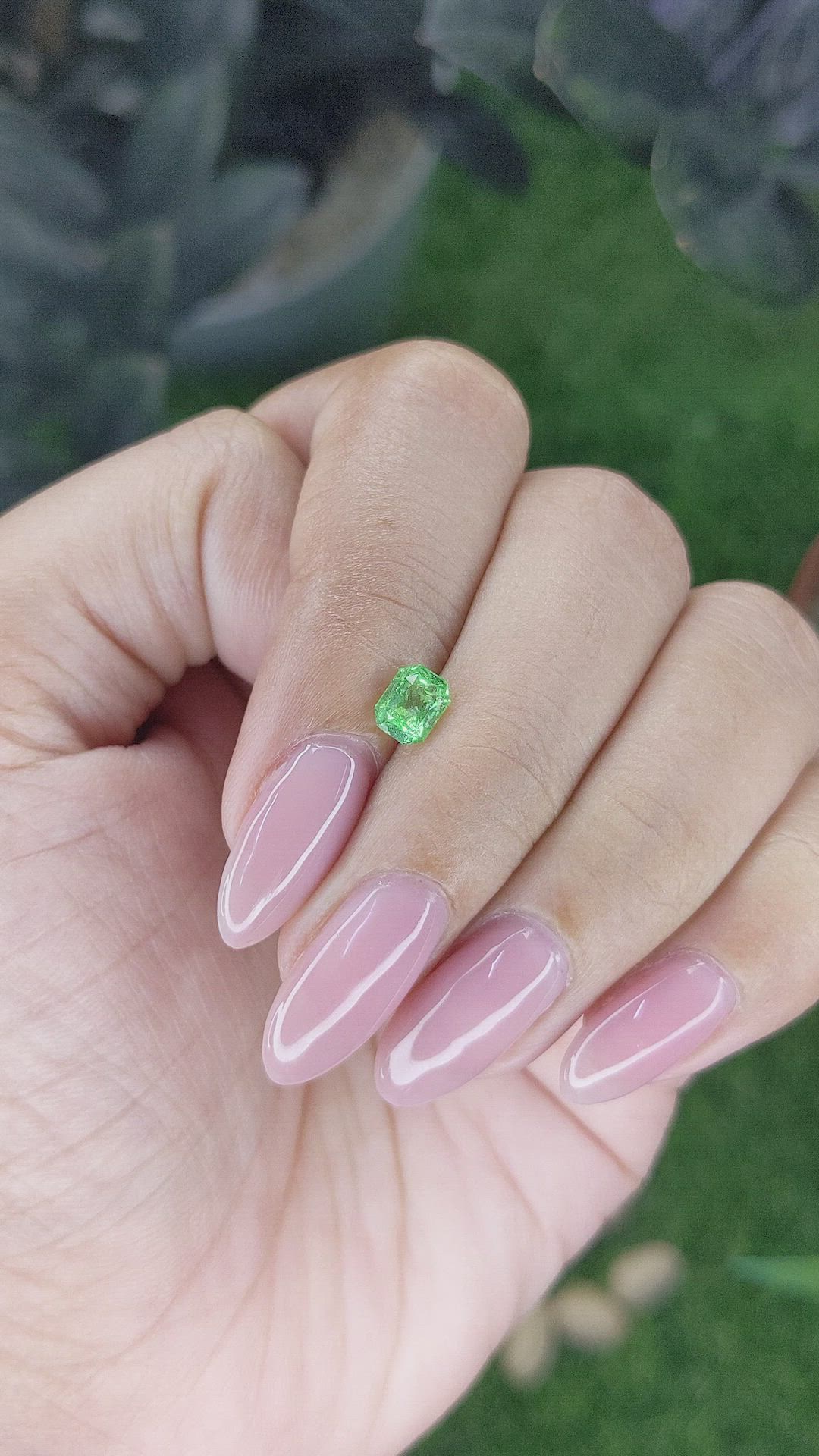 0.77 Ct. Tsavorite Garnet from Tanzania Size Video