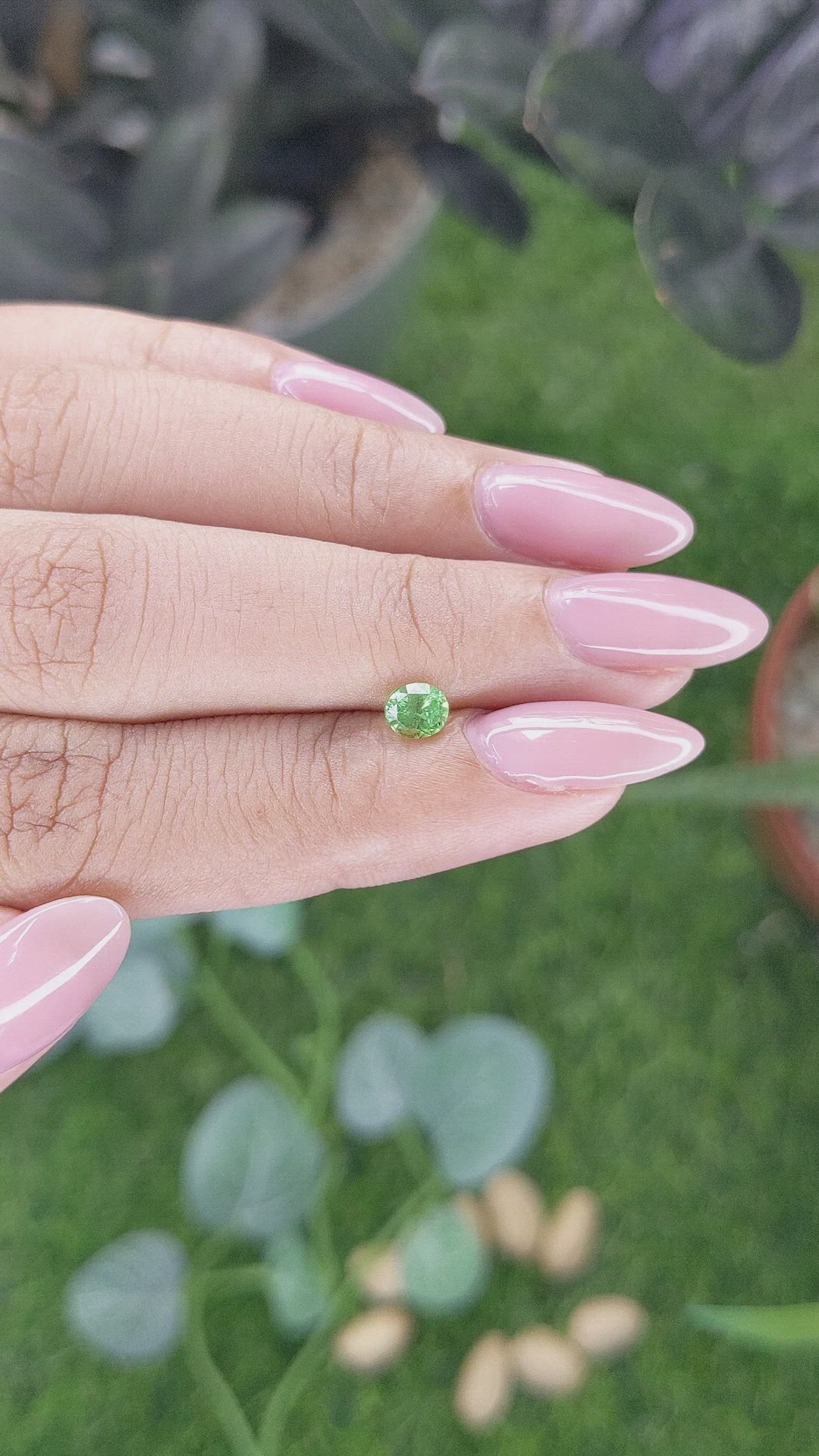 0.44 Ct. Tsavorite Garnet from Tanzania Size Video