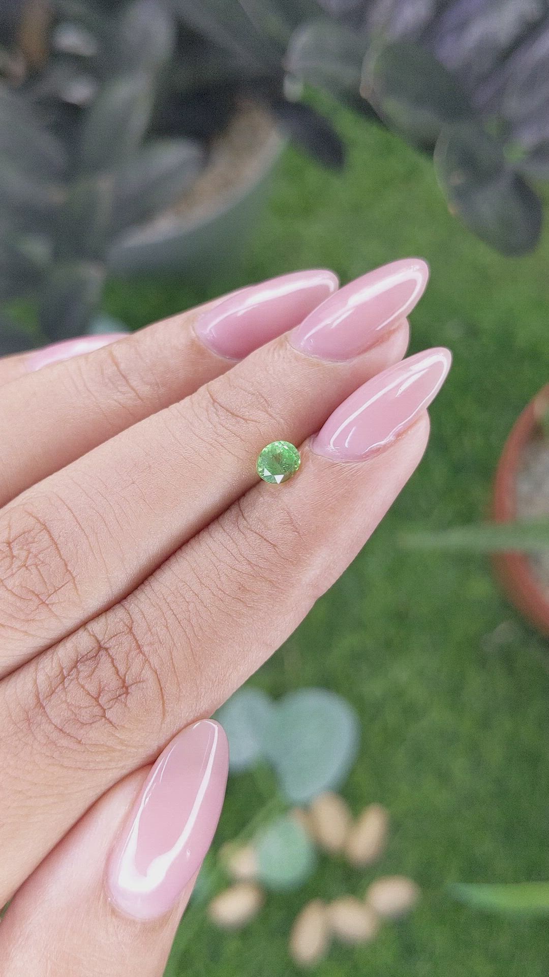 0.44 Ct. Tsavorite Garnet from Tanzania Size Video