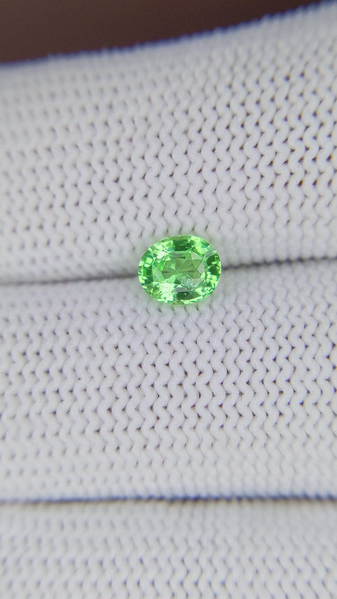 0.74 Ct. Tsavorite Garnet from Tanzania Size Video