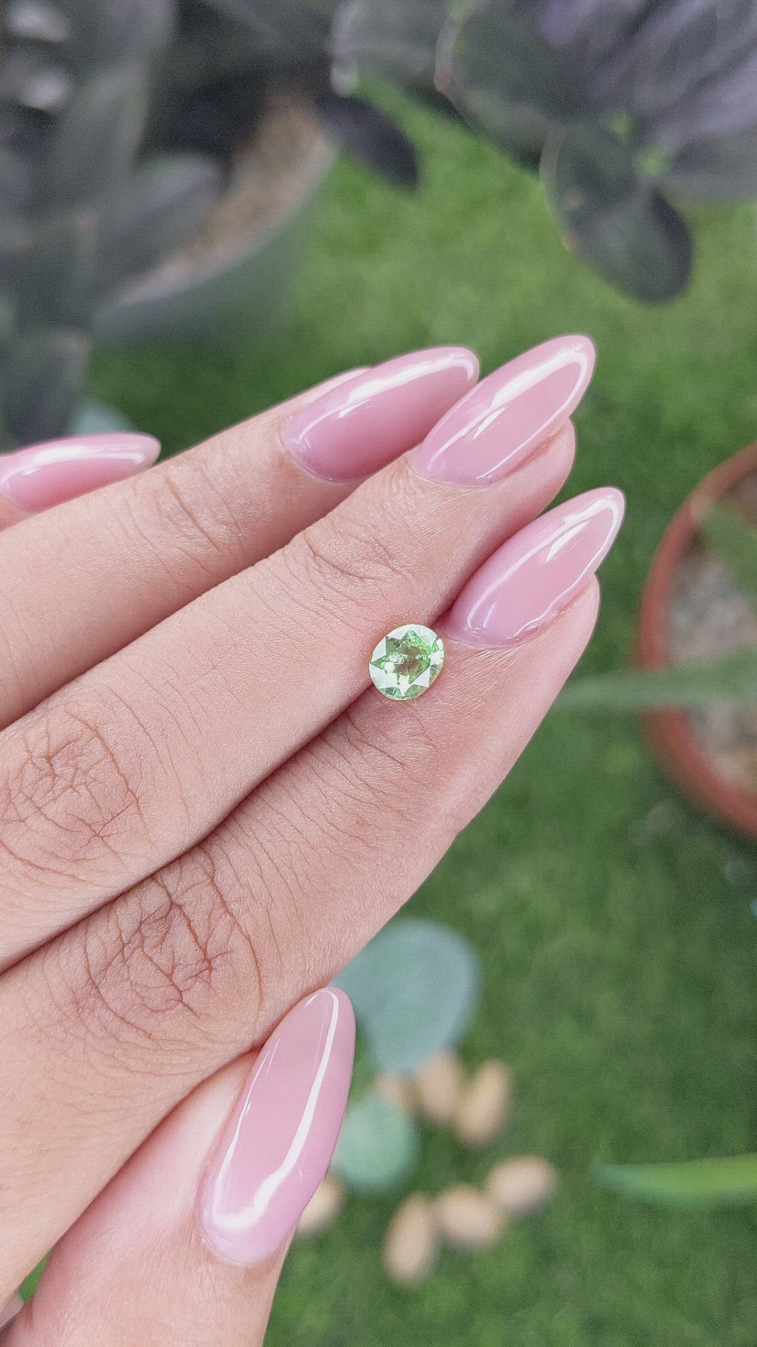 0.74 Ct. Tsavorite Garnet from Tanzania Size Video