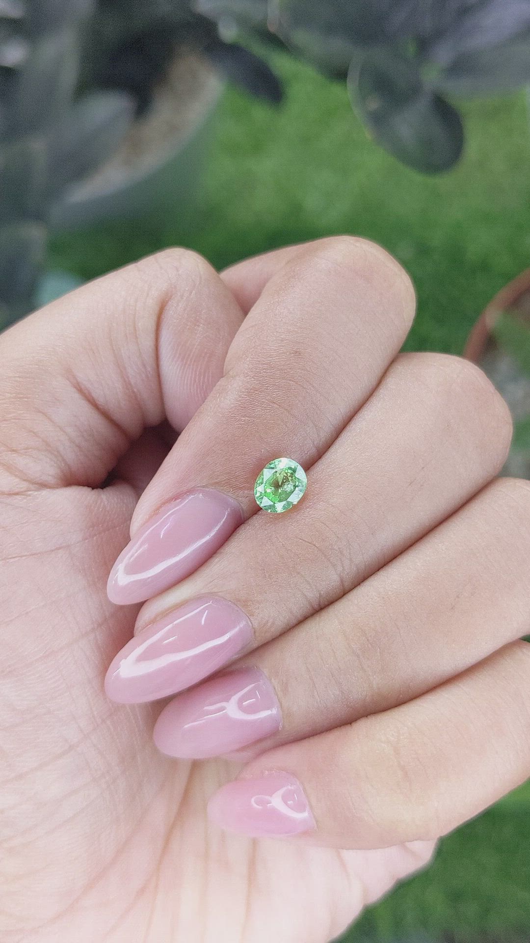 0.74 Ct. Tsavorite Garnet from Tanzania Size Video