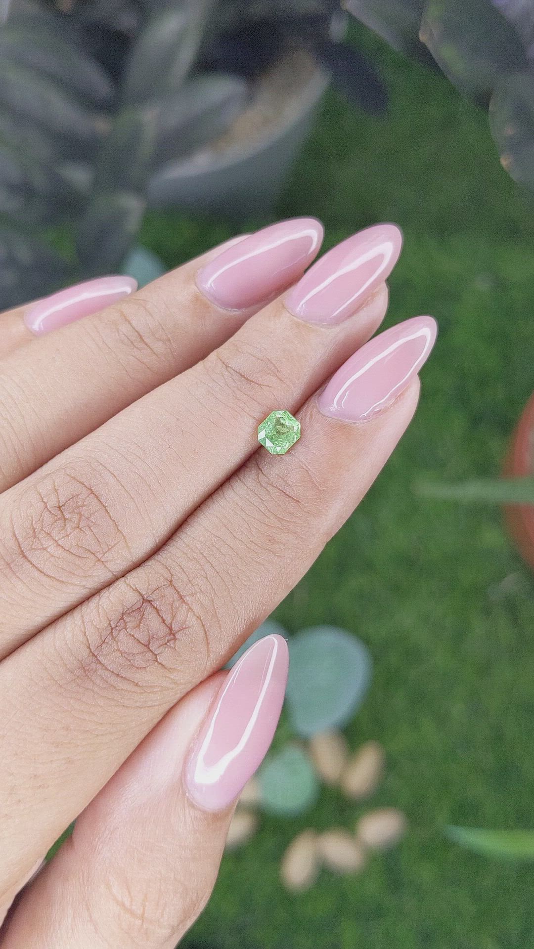 0.51 Ct. Tsavorite Garnet from Tanzania Size Video
