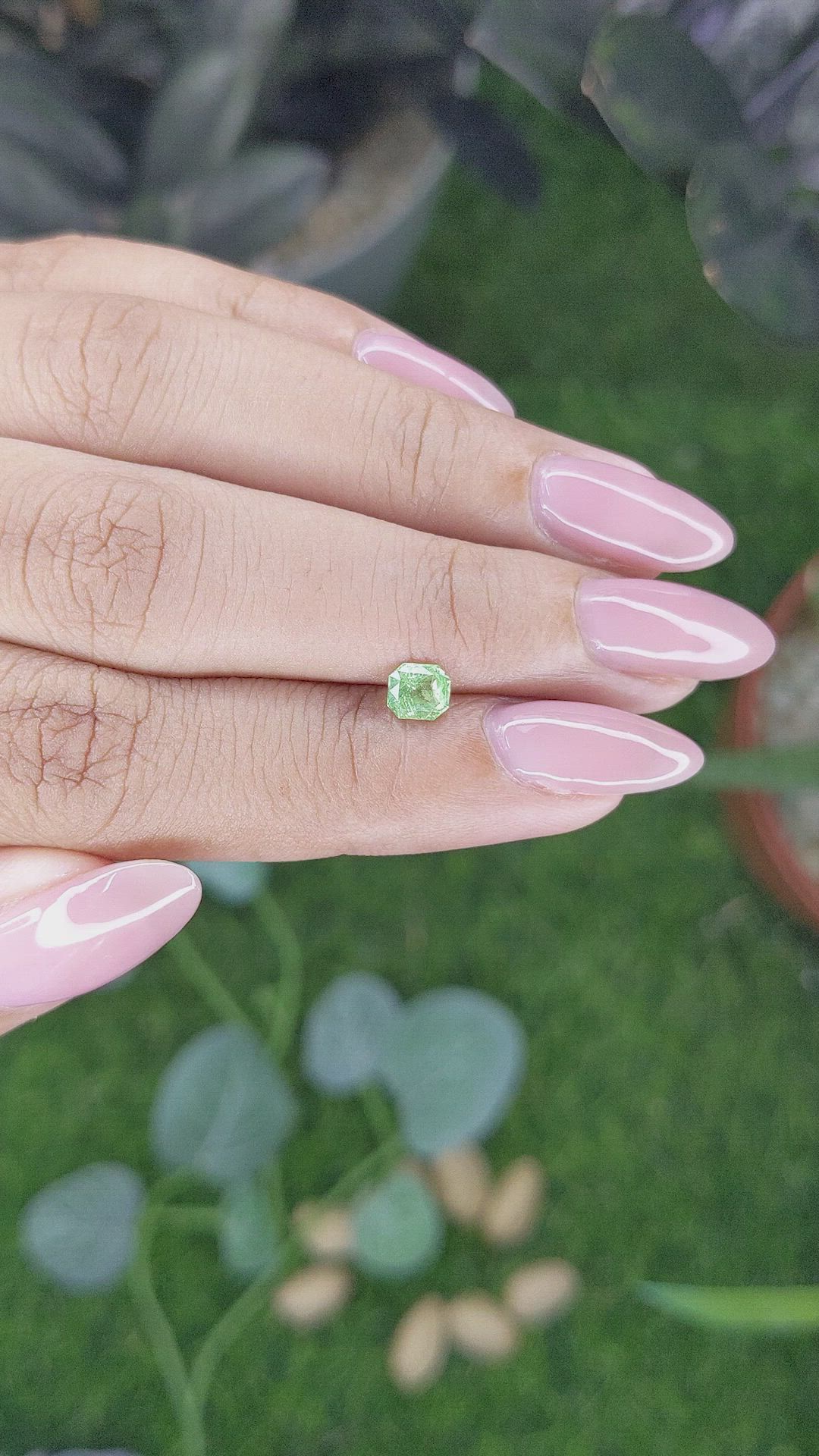 0.51 Ct. Tsavorite Garnet from Tanzania Size Video
