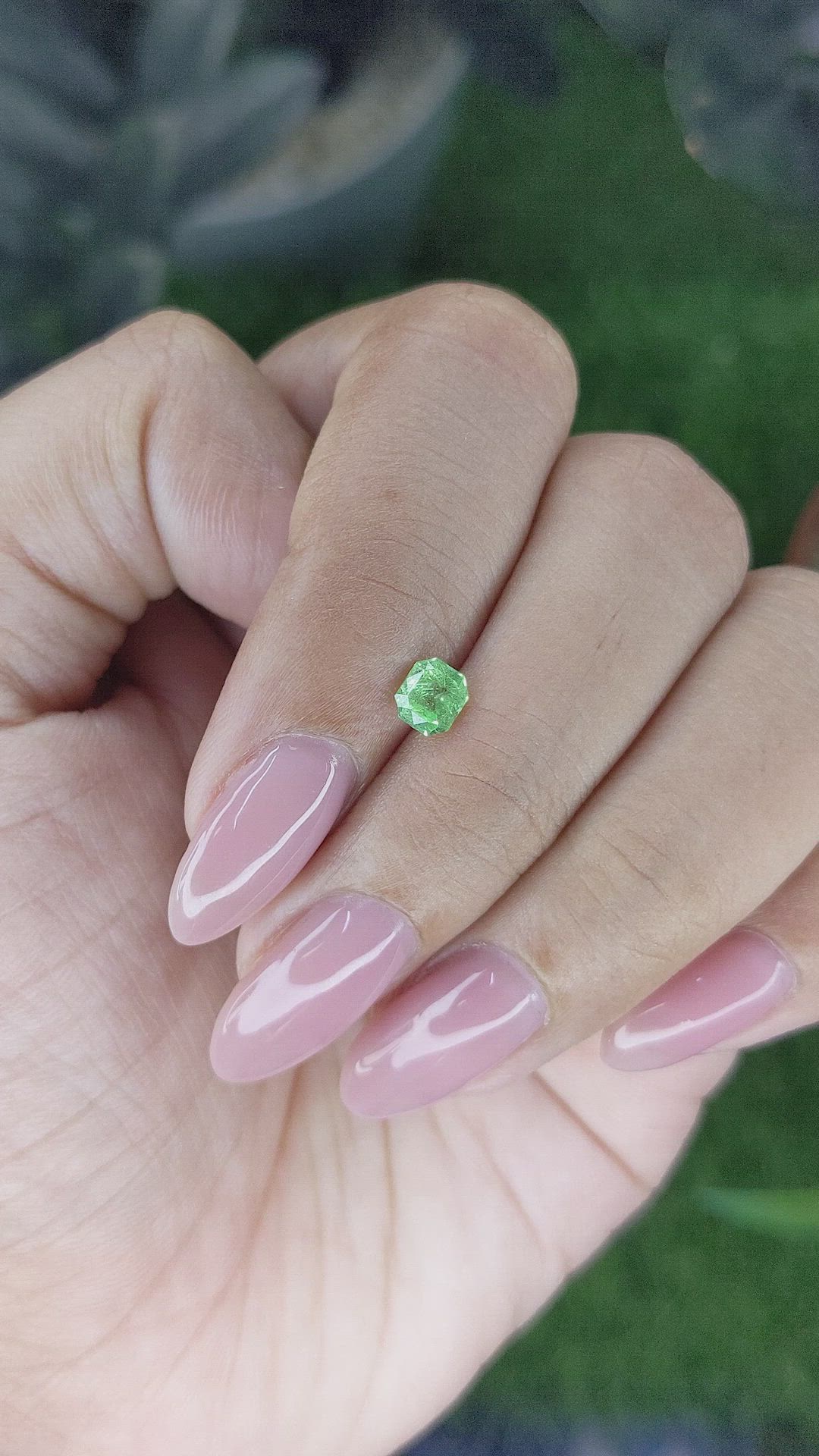 0.51 Ct. Tsavorite Garnet from Tanzania Size Video