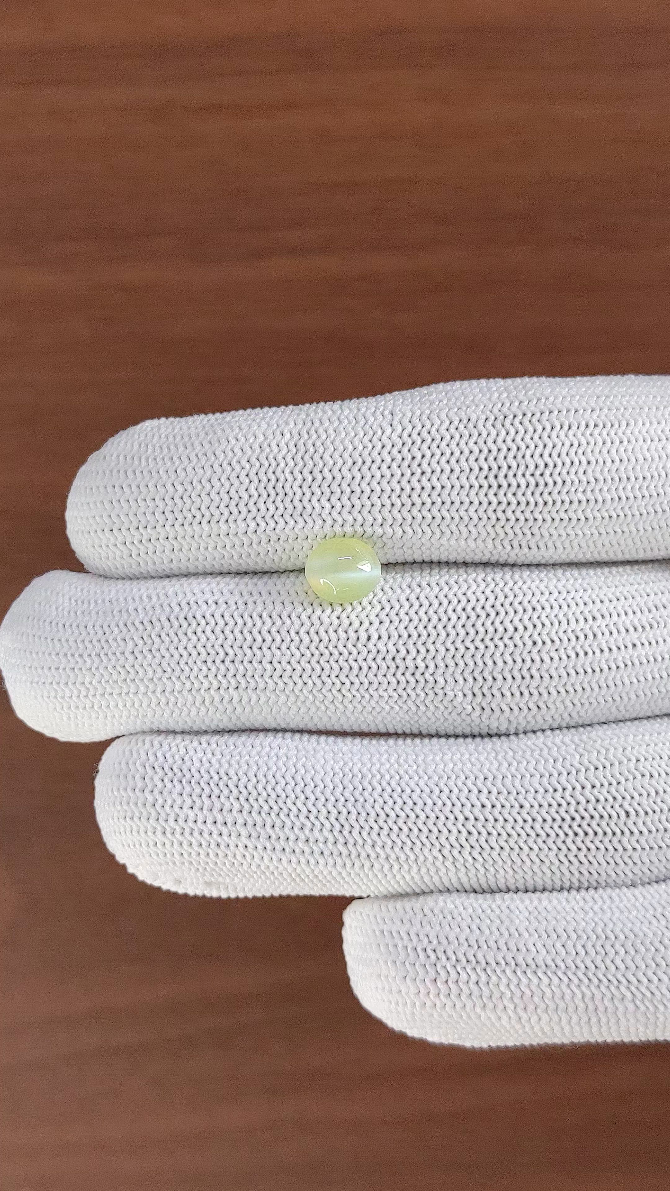 1.65 Ct. Yellowish Green Cabochon Chrysoberyl from Tanzania Size Video
