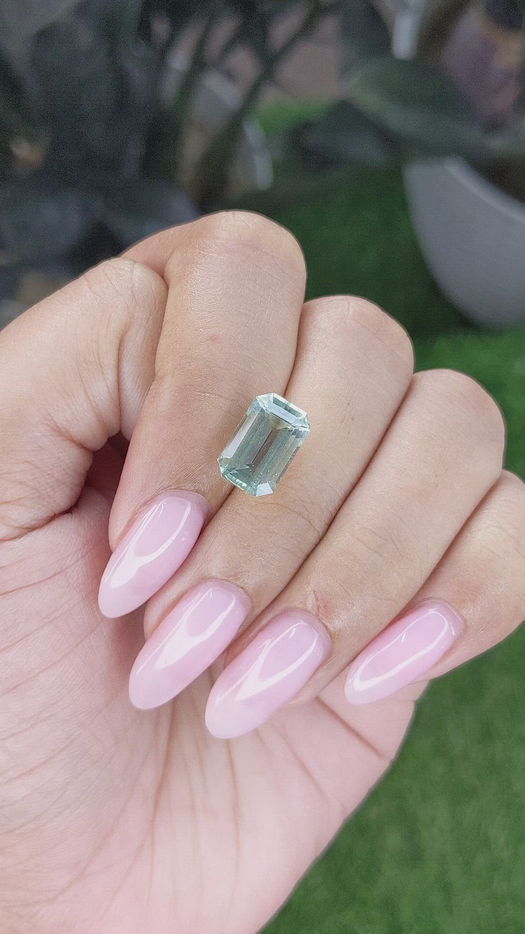 3.74 Ct. Bluish Green Aquamarine from Tanzania Size Video