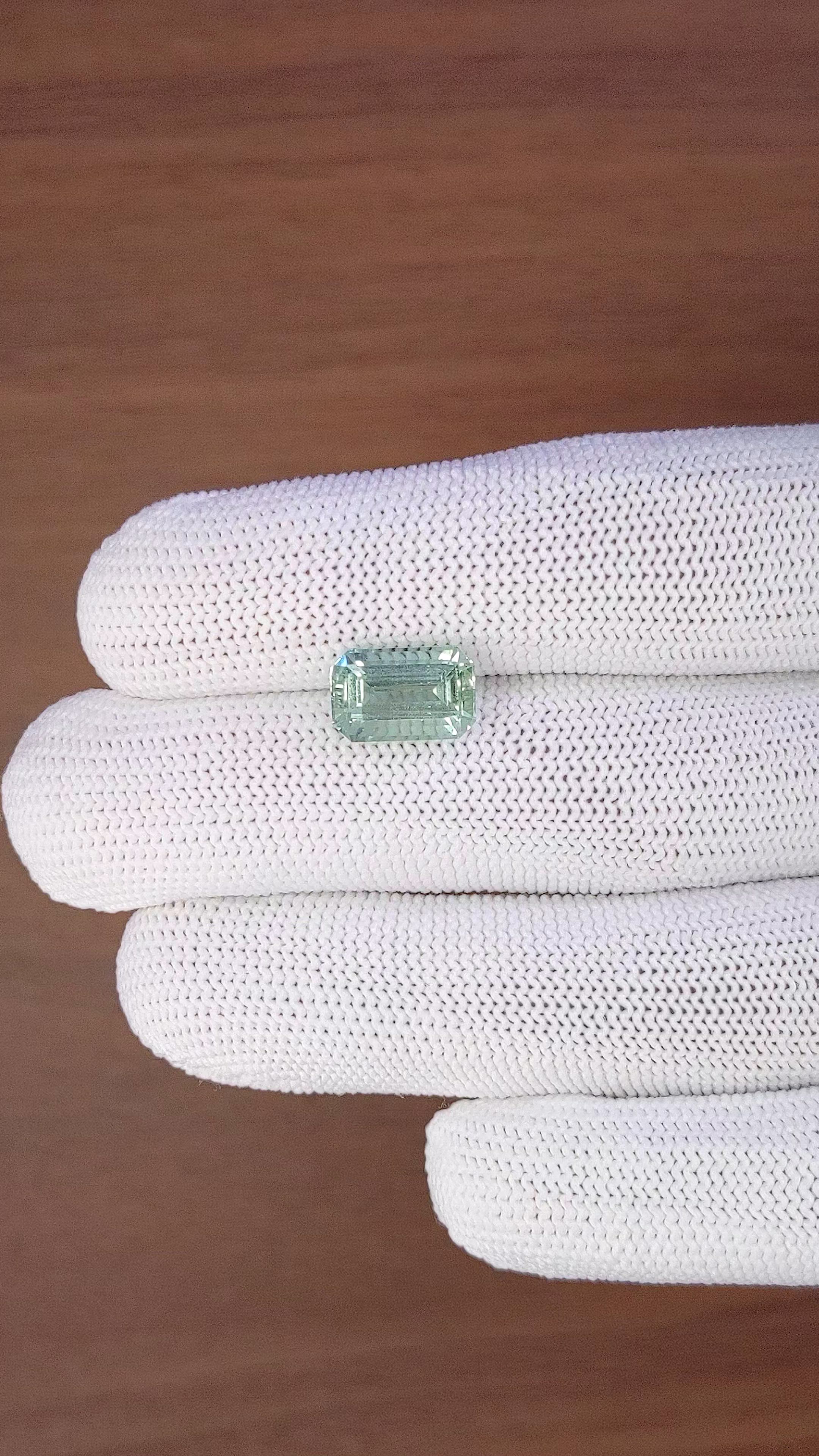 3.74 Ct. Bluish Green Aquamarine from Tanzania Size Video
