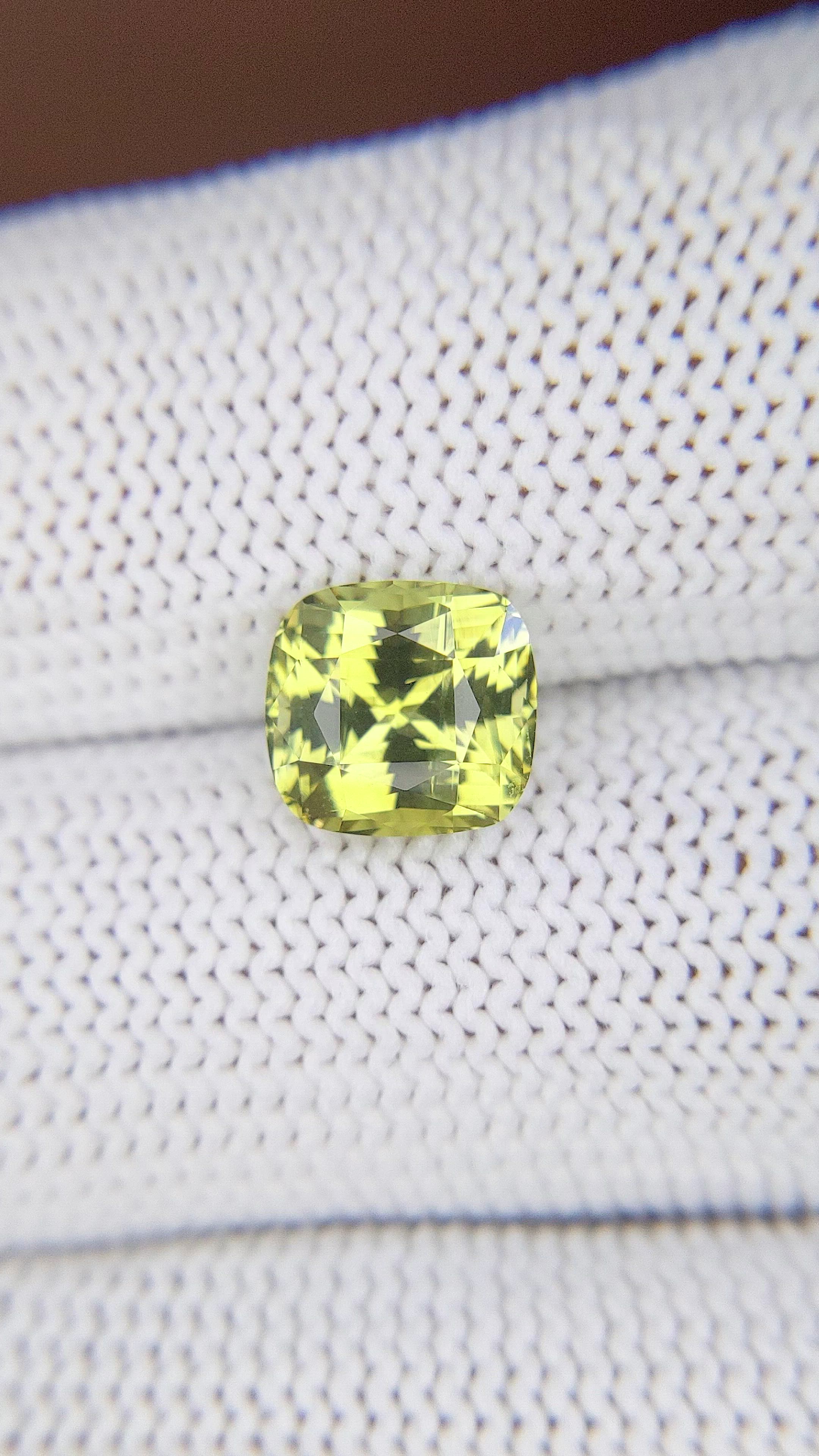 2.92 Ct. Yellowish Green Chrysoberyl from Tanzania Size Video