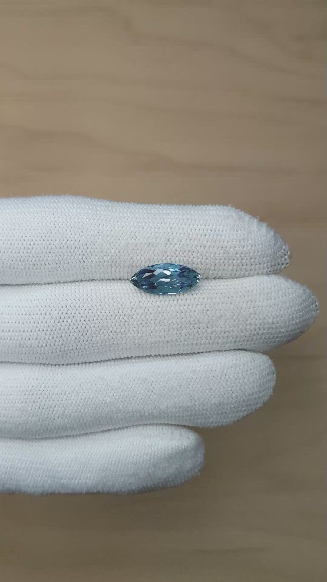 3.23 Ct. Blue Aquamarine from Brazil Size Video