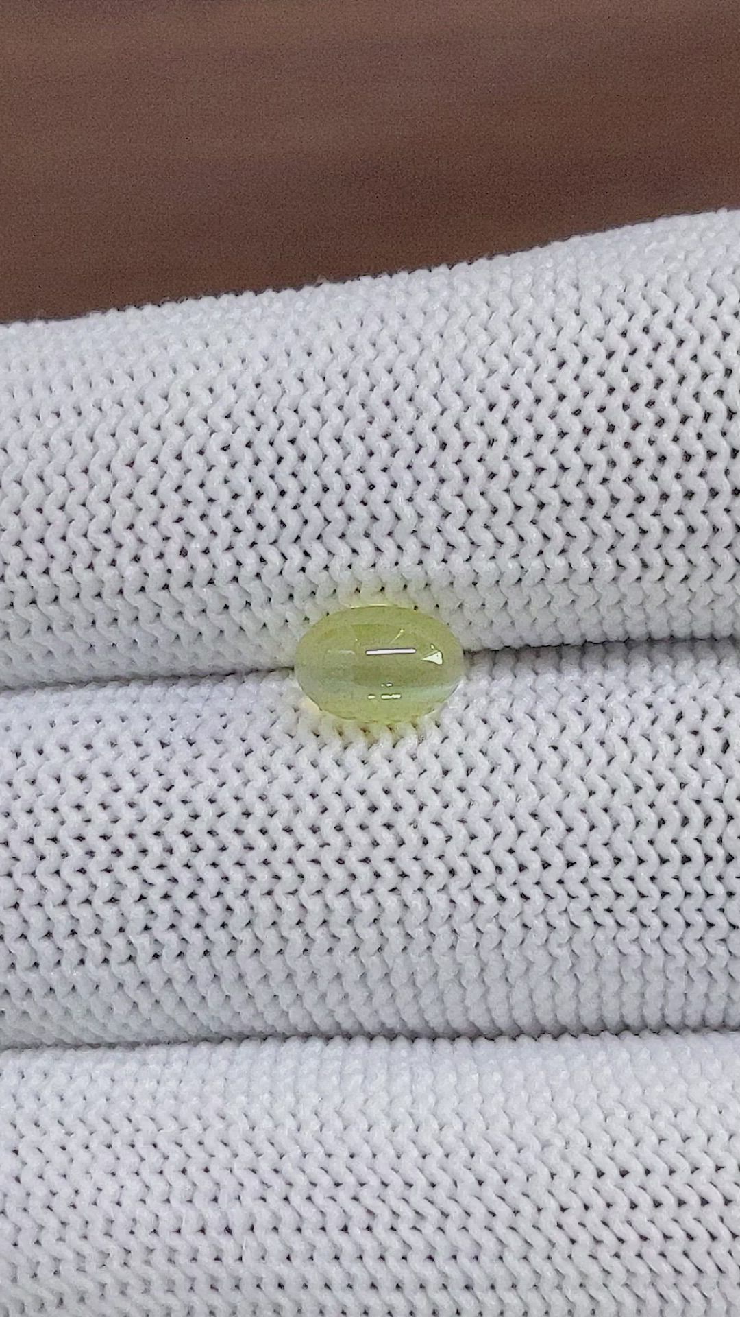 1.63 Ct. Greenish Yellow Cabochon Chrysoberyl from Madagascar Size Video