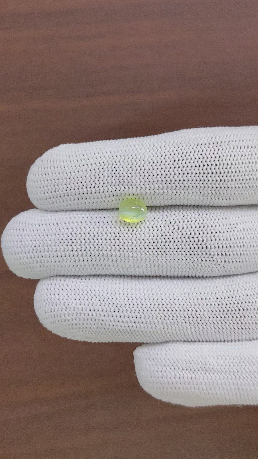 1.76 Ct. Yellowish Green Cabochon Chrysoberyl from Tanzania Size Video