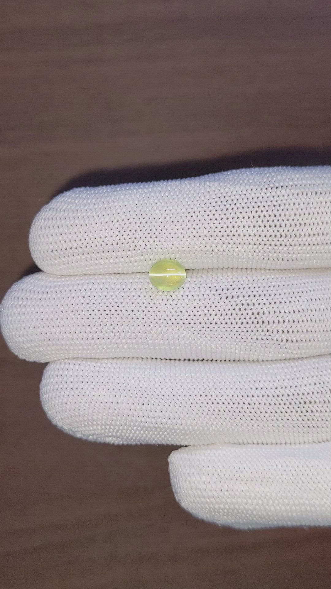 1.76 Ct. Yellowish Green Cabochon Chrysoberyl from Tanzania Size Video