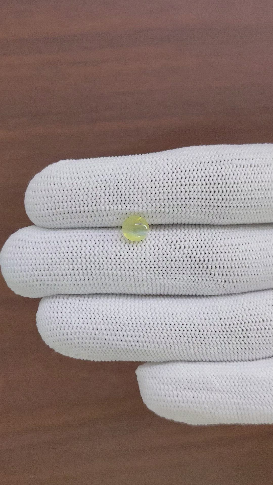 1.31 Ct. Greenish Yellow Cabochon Chrysoberyl from Tanzania Size Video