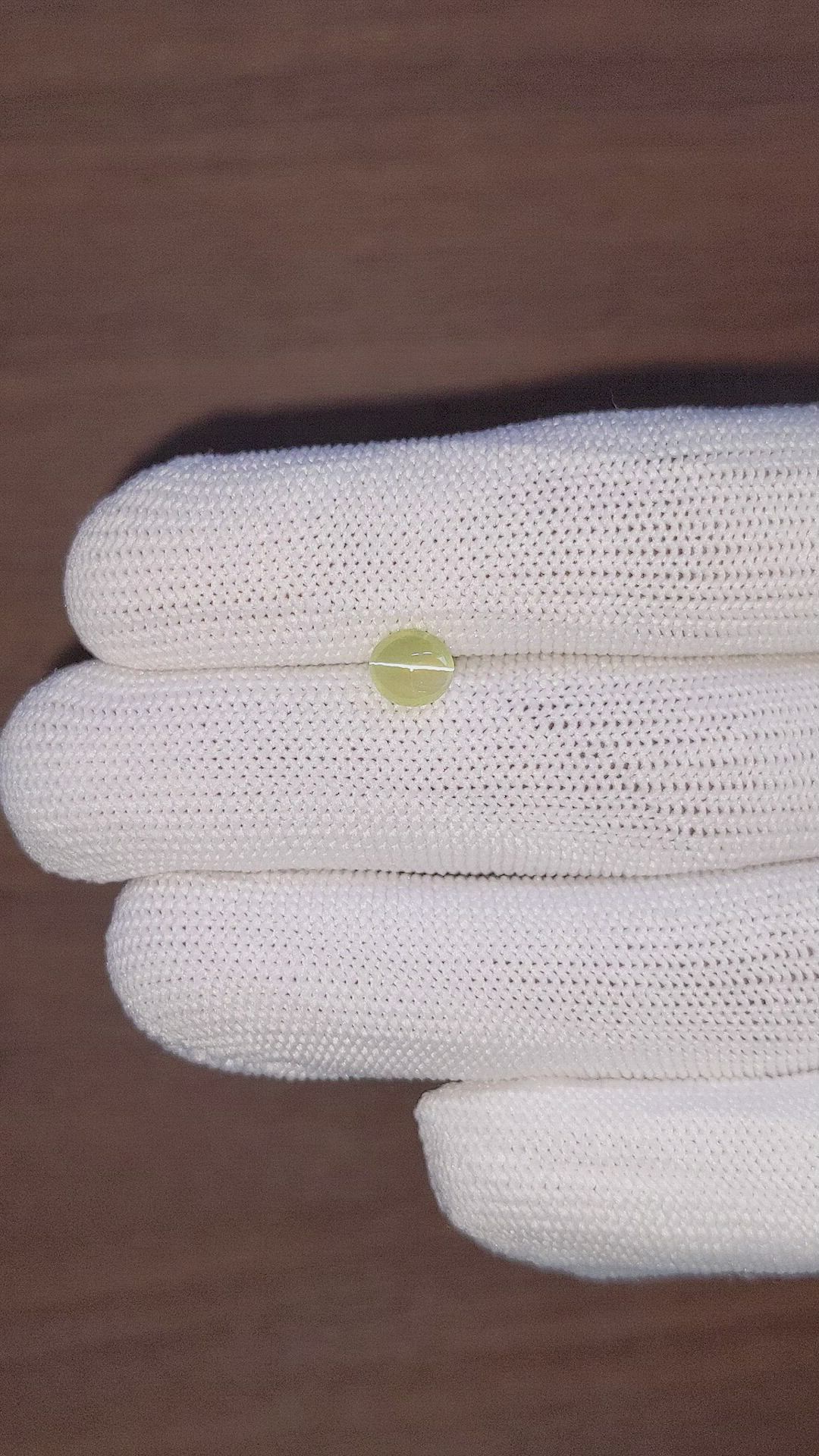 1.31 Ct. Greenish Yellow Cabochon Chrysoberyl from Tanzania Size Video