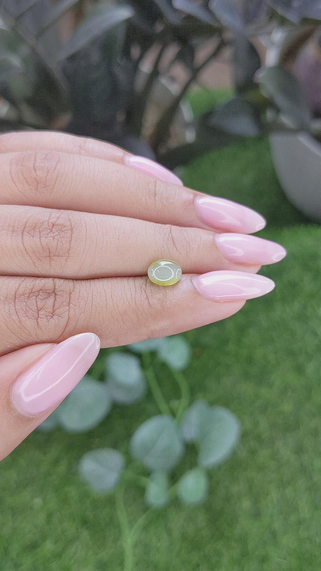 1.53 Ct. Yellowish Green Cabochon Chrysoberyl from Tanzania Size Video