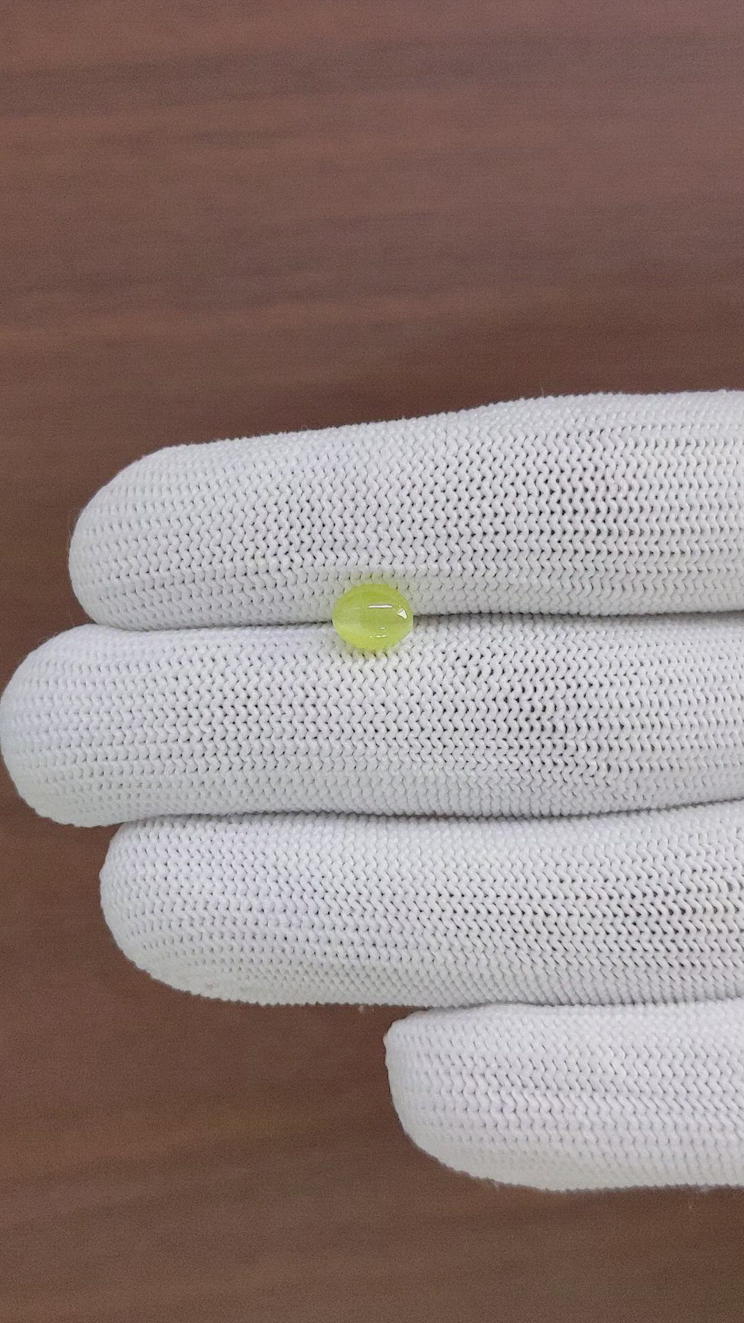 1.47 Ct. Greenish Yellow Cabochon Chrysoberyl from Tanzania Size Video