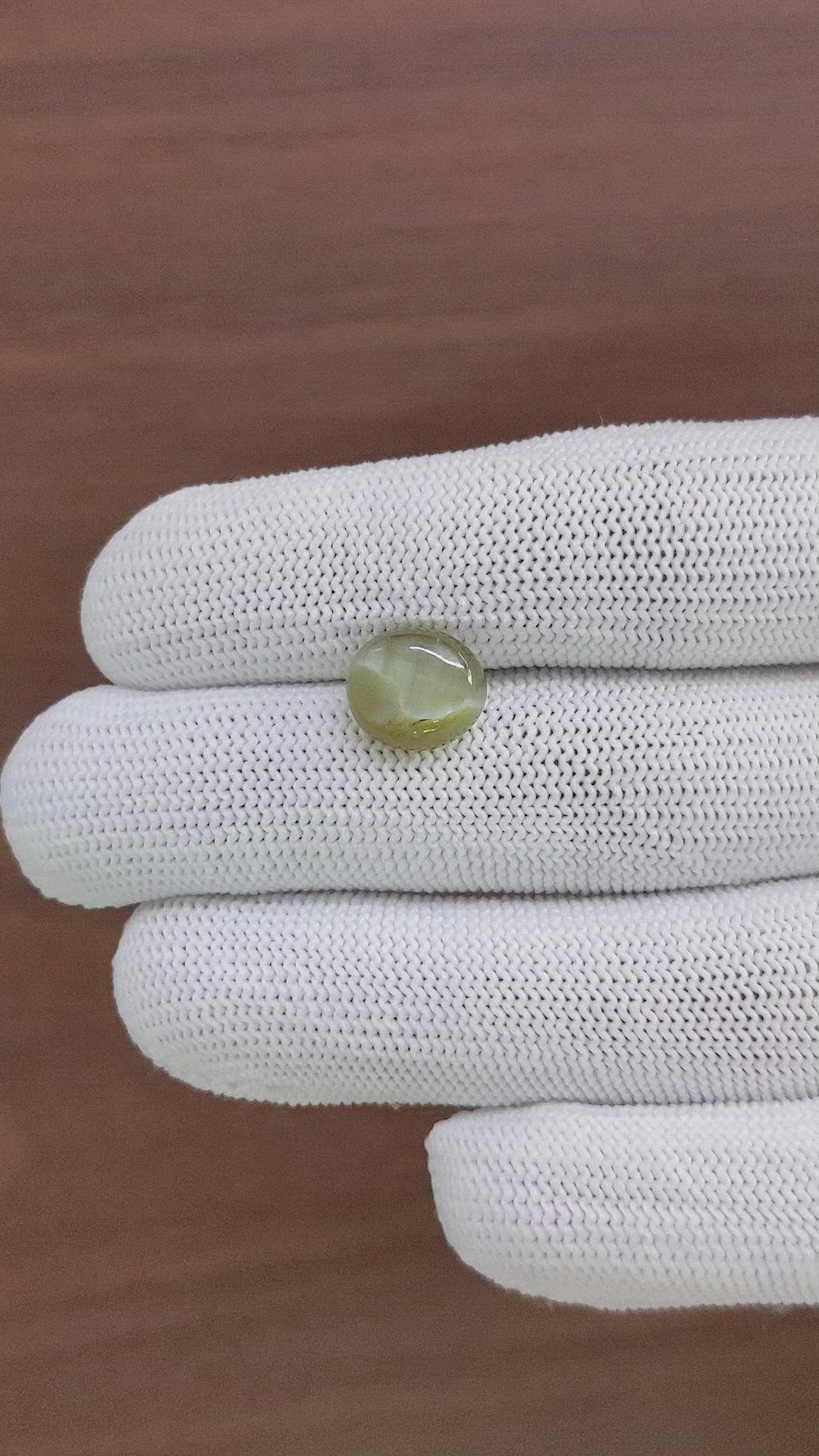 6.09 Ct. Brownish Green Cabochon Chrysoberyl from Tanzania Size Video