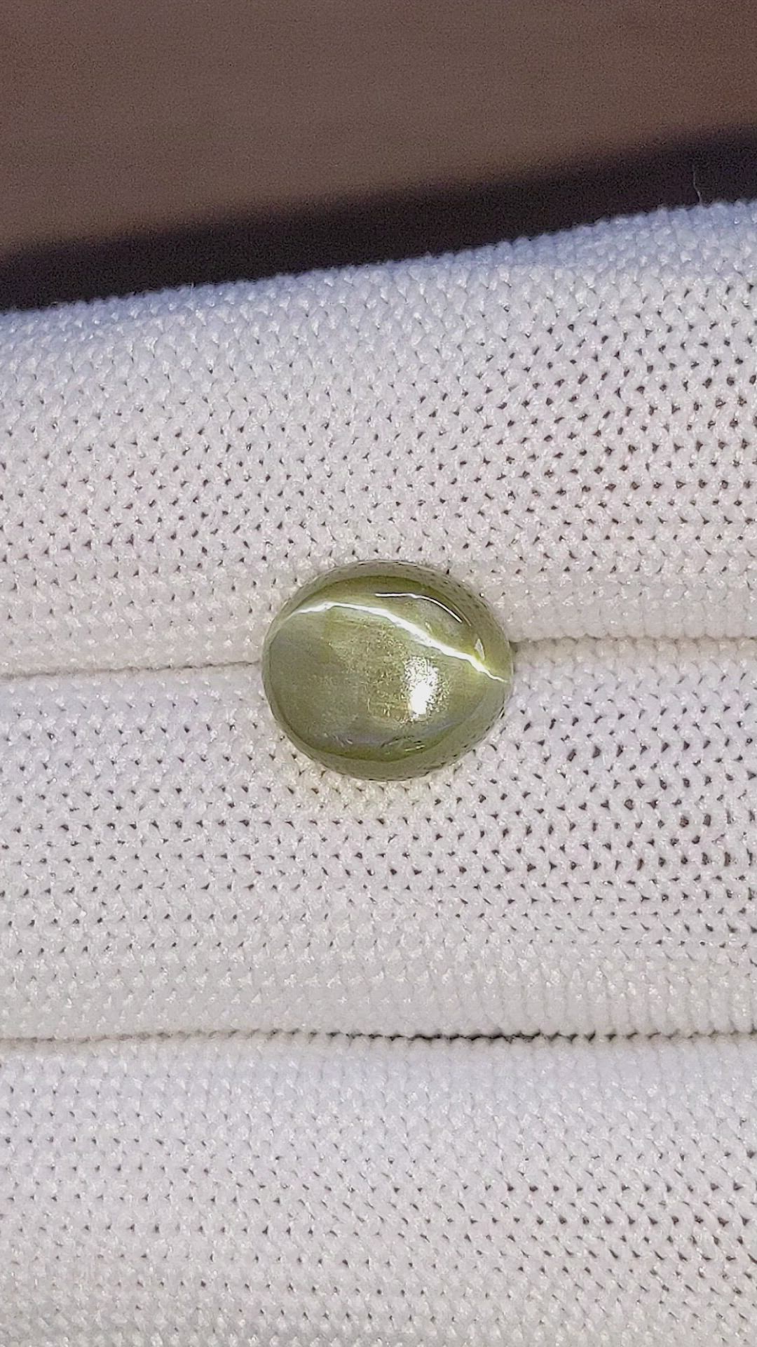 6.09 Ct. Brownish Green Cabochon Chrysoberyl from Tanzania Size Video