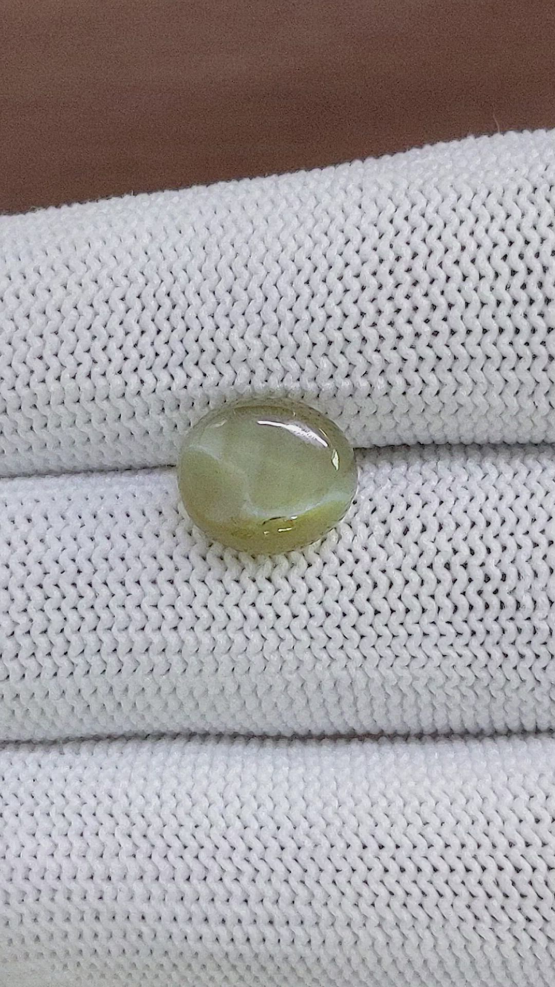 6.09 Ct. Brownish Green Cabochon Chrysoberyl from Tanzania Size Video