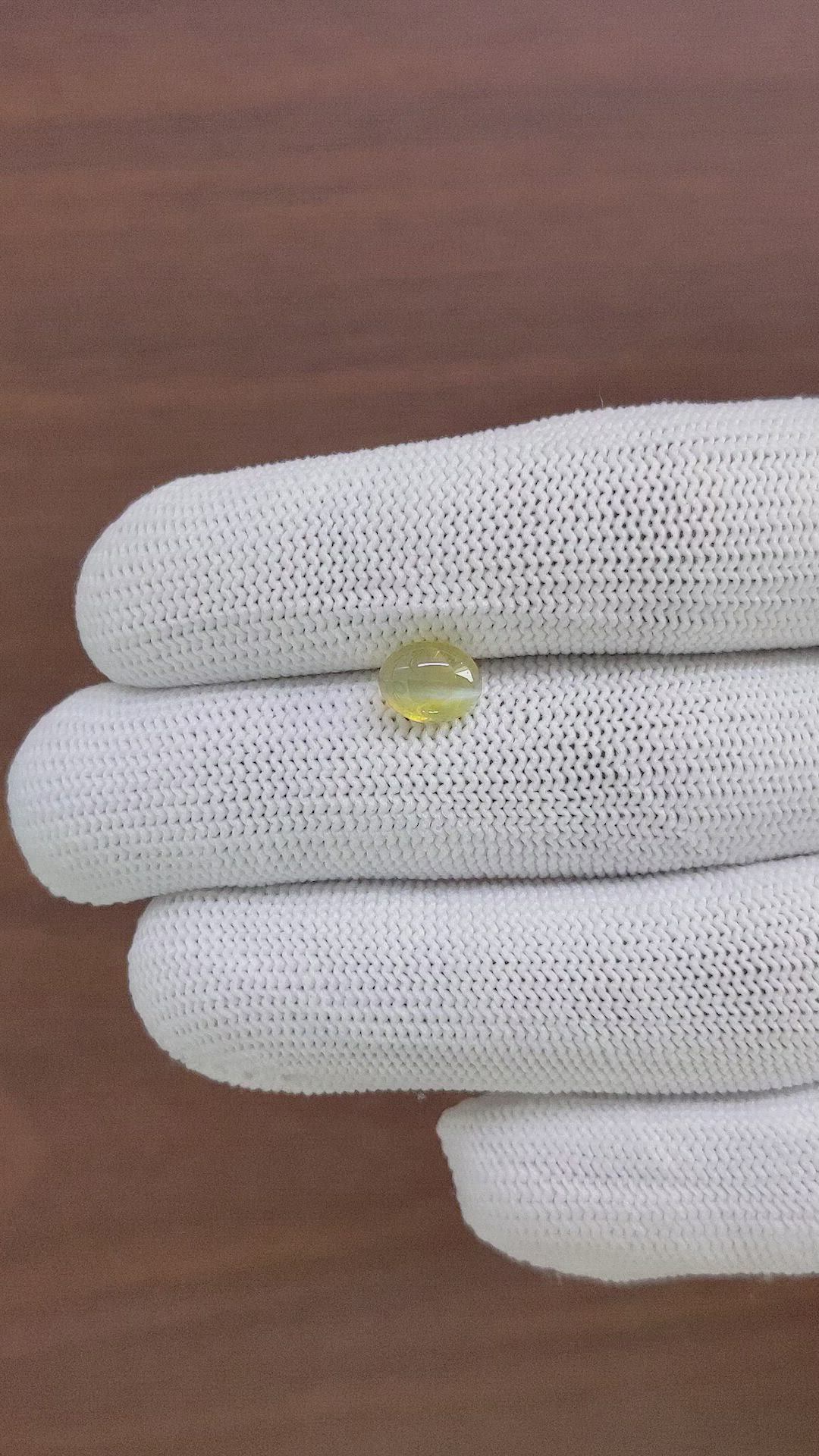2.27 Ct. Greenish Yellow Cabochon Chrysoberyl from Tanzania Size Video