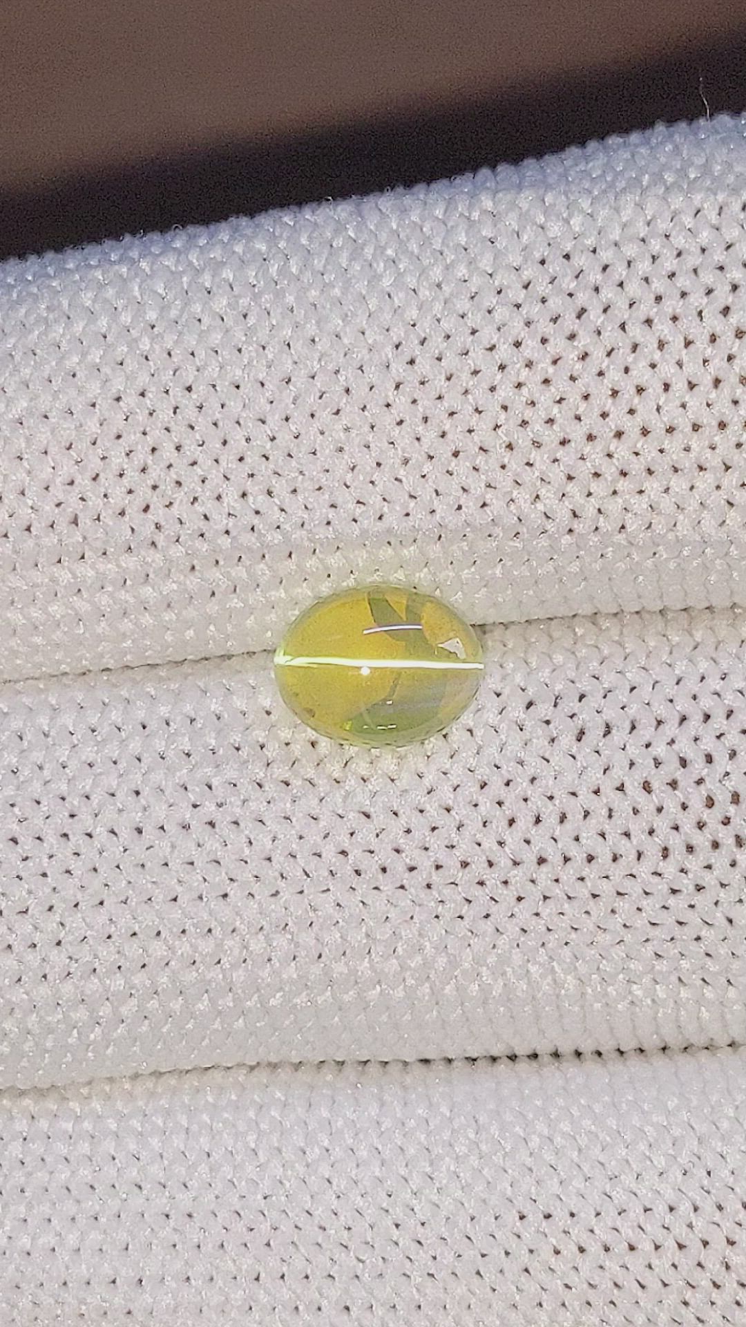 2.27 Ct. Greenish Yellow Cabochon Chrysoberyl from Tanzania Size Video